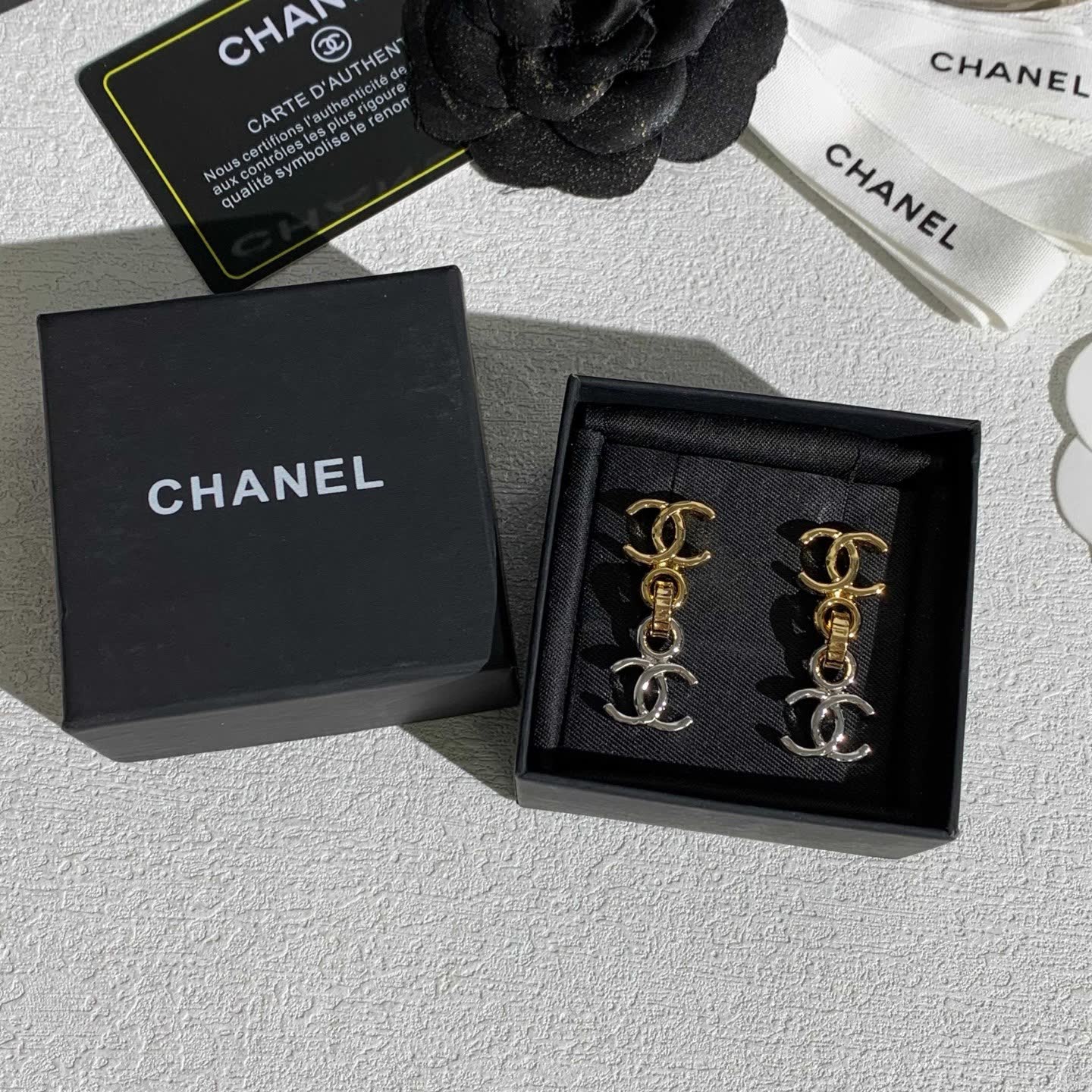 Chanel CC Logo Earrings