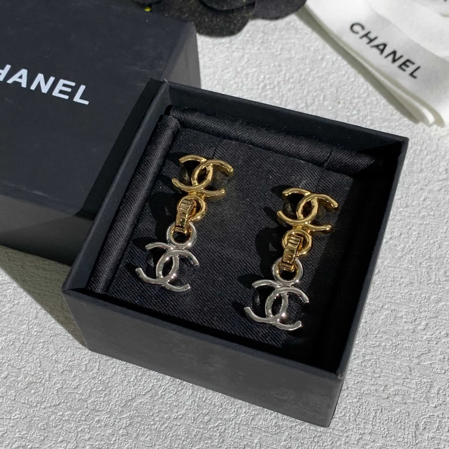 Chanel CC Logo Earrings