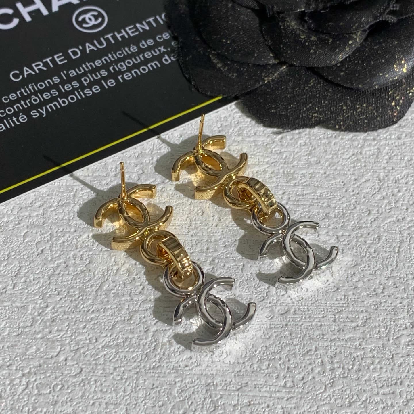 Chanel CC Logo Earrings