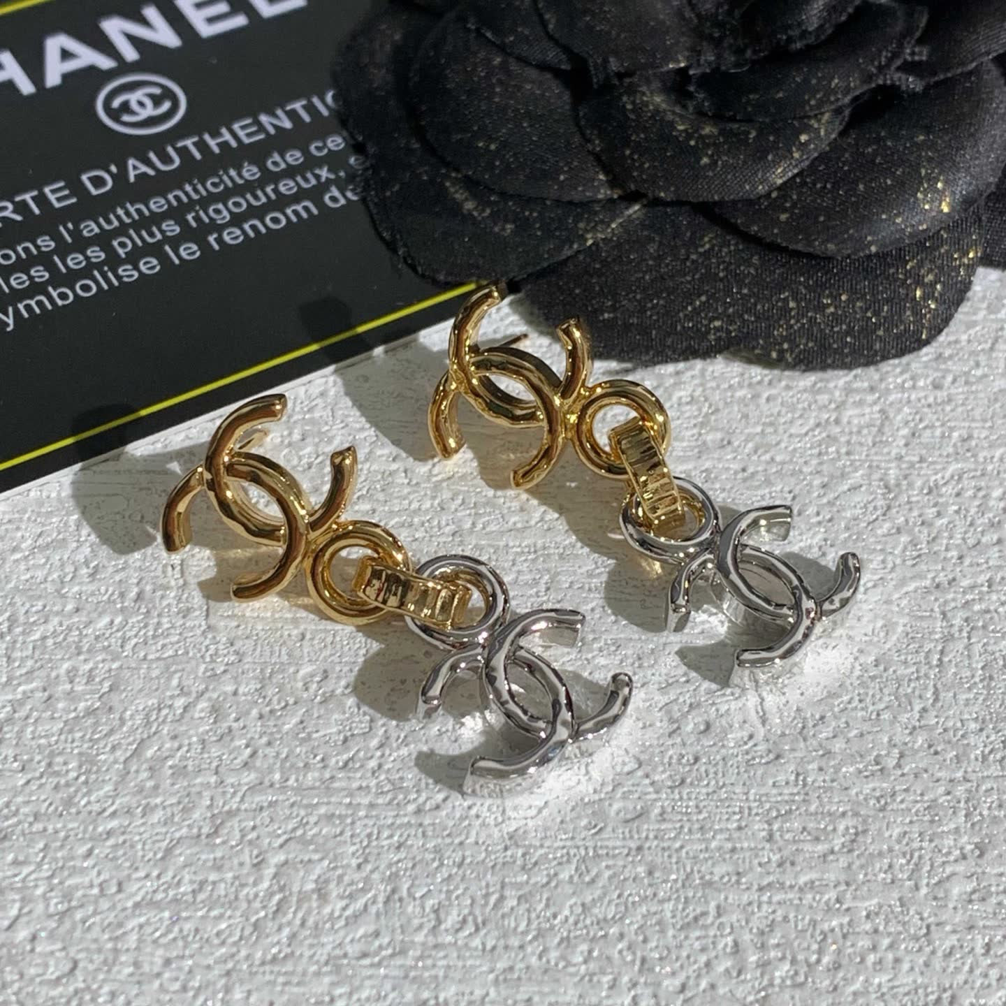Chanel CC Logo Earrings