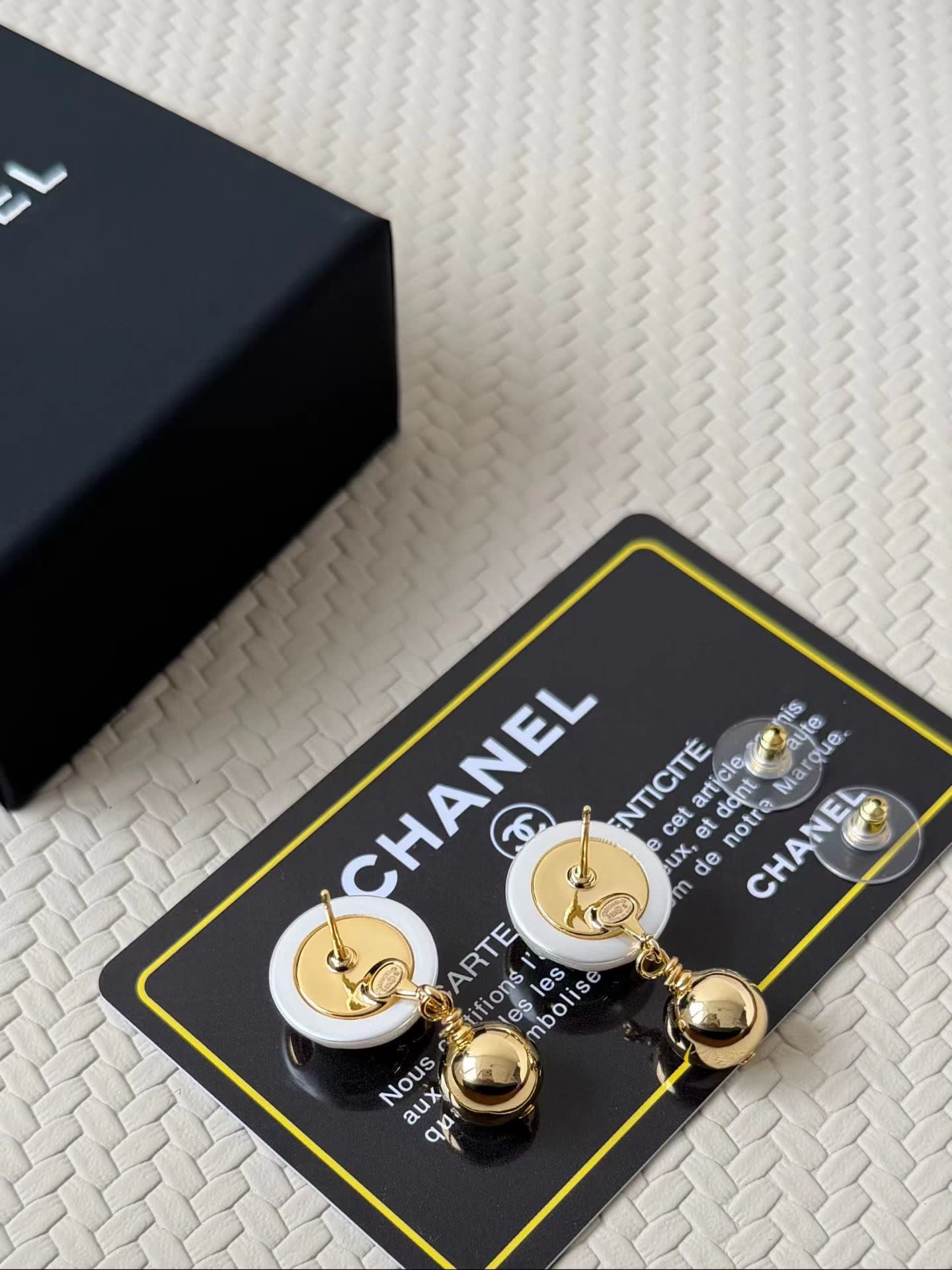 Chanel CC Logo Earrings and Necklace Set
