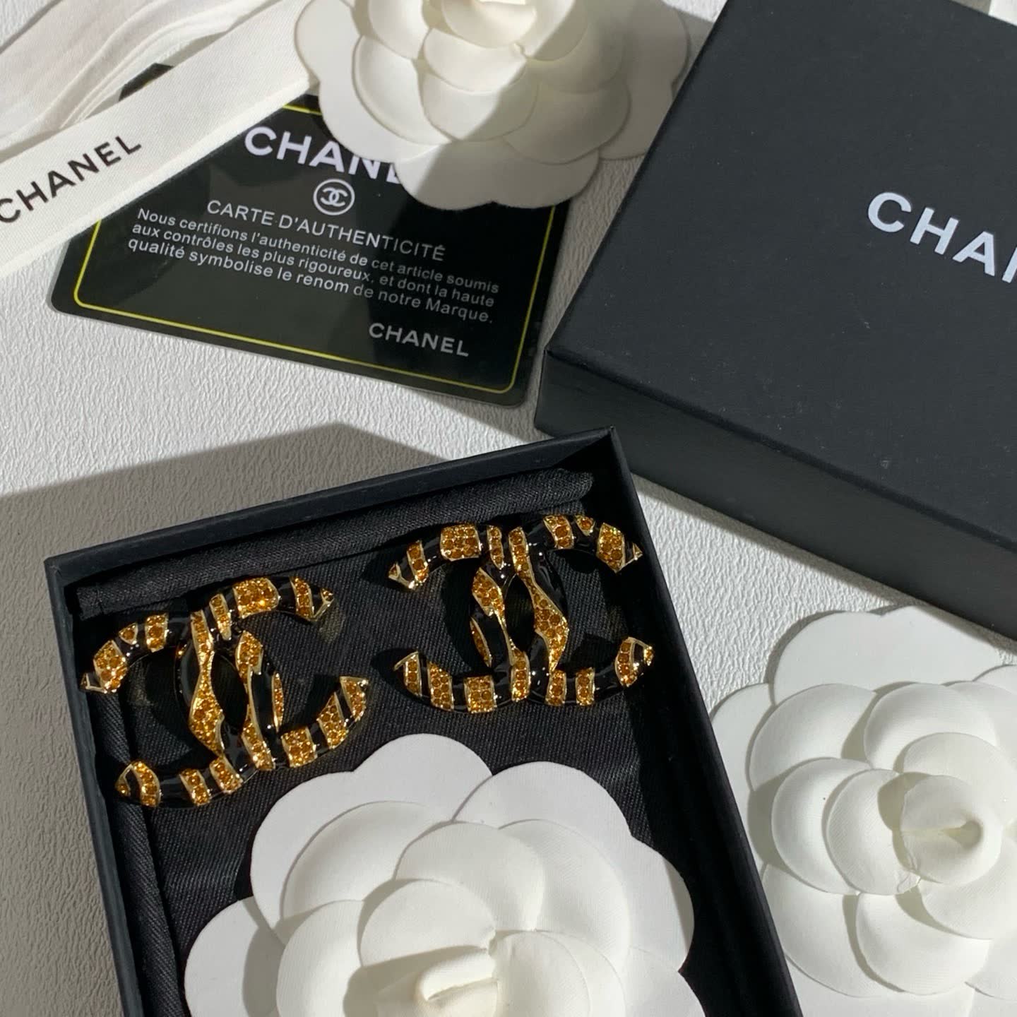 Chanel CC Logo Earrings