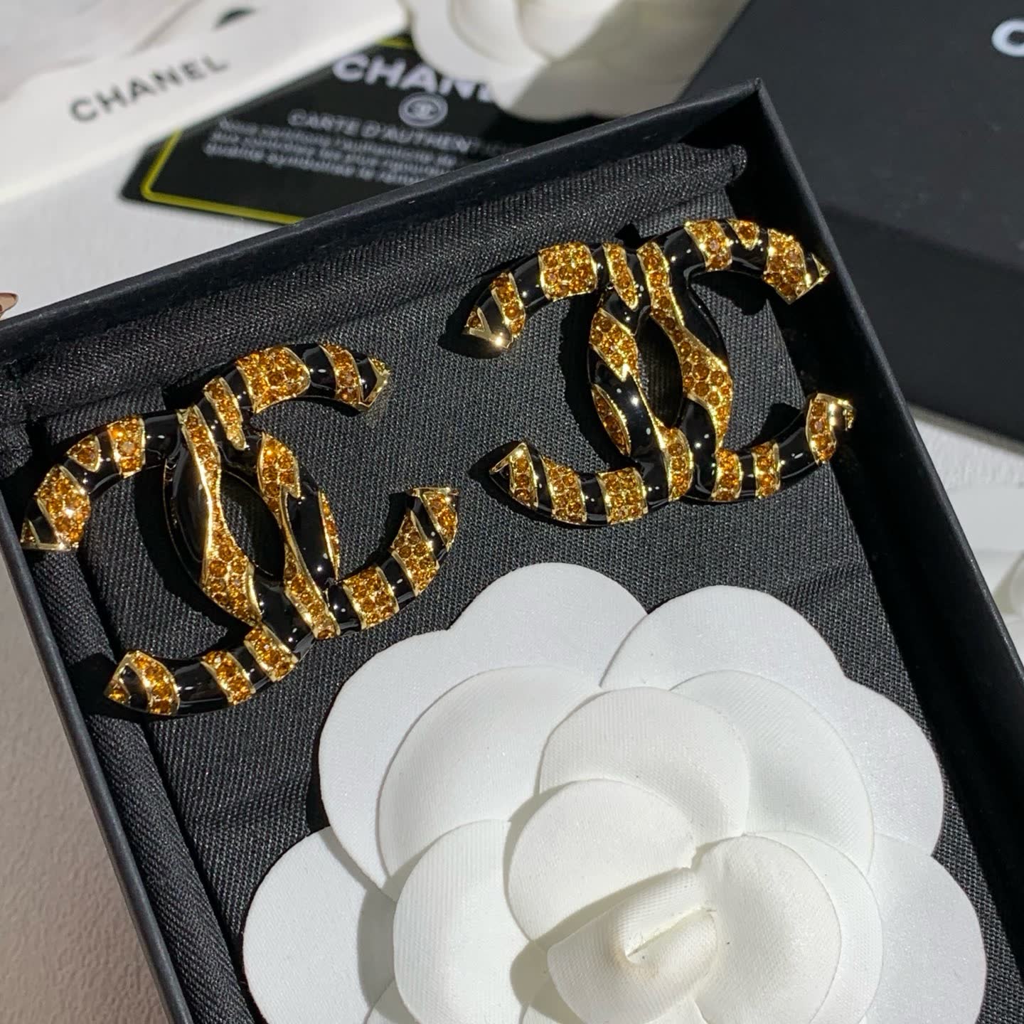 Chanel CC Logo Earrings