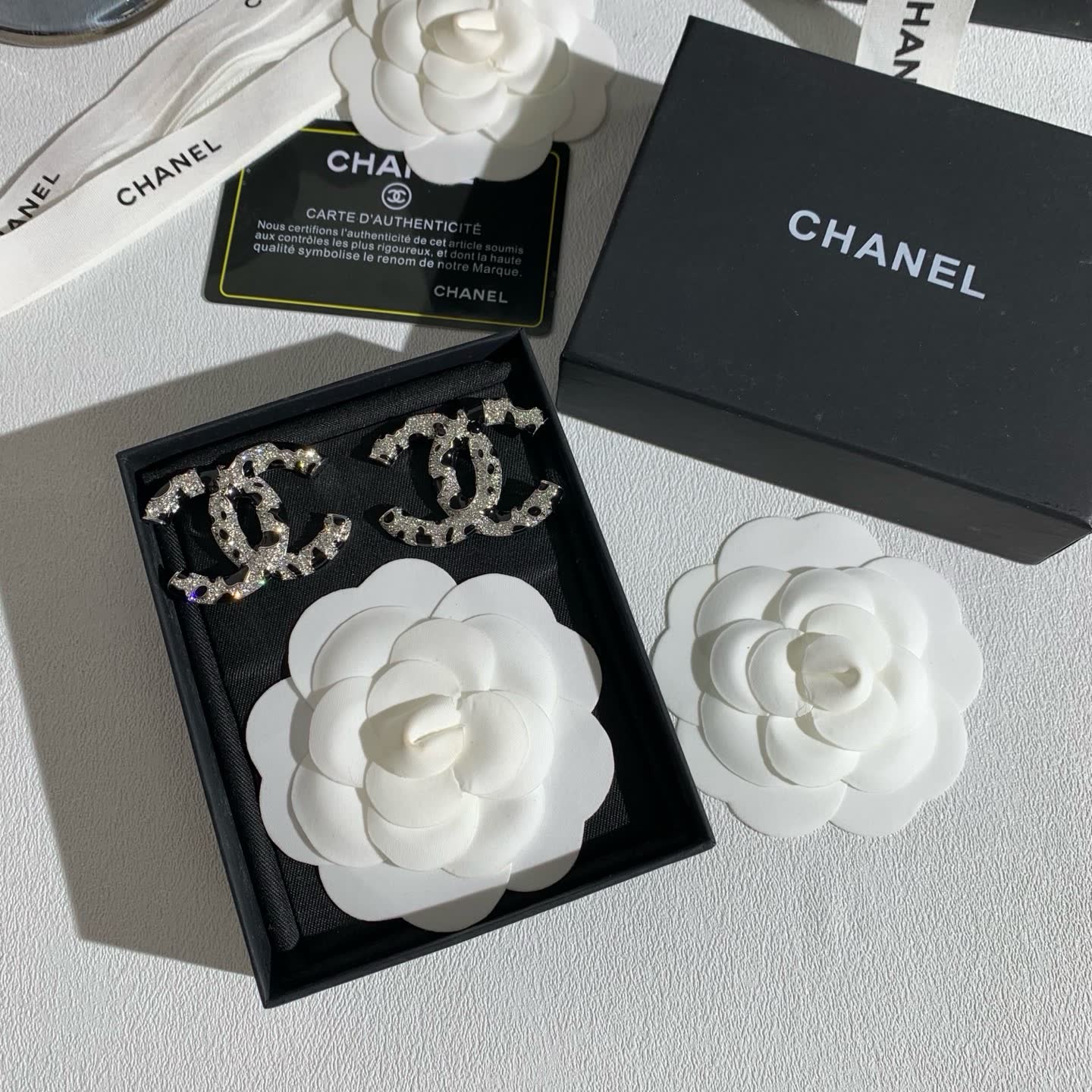 Chanel CC Logo Earrings