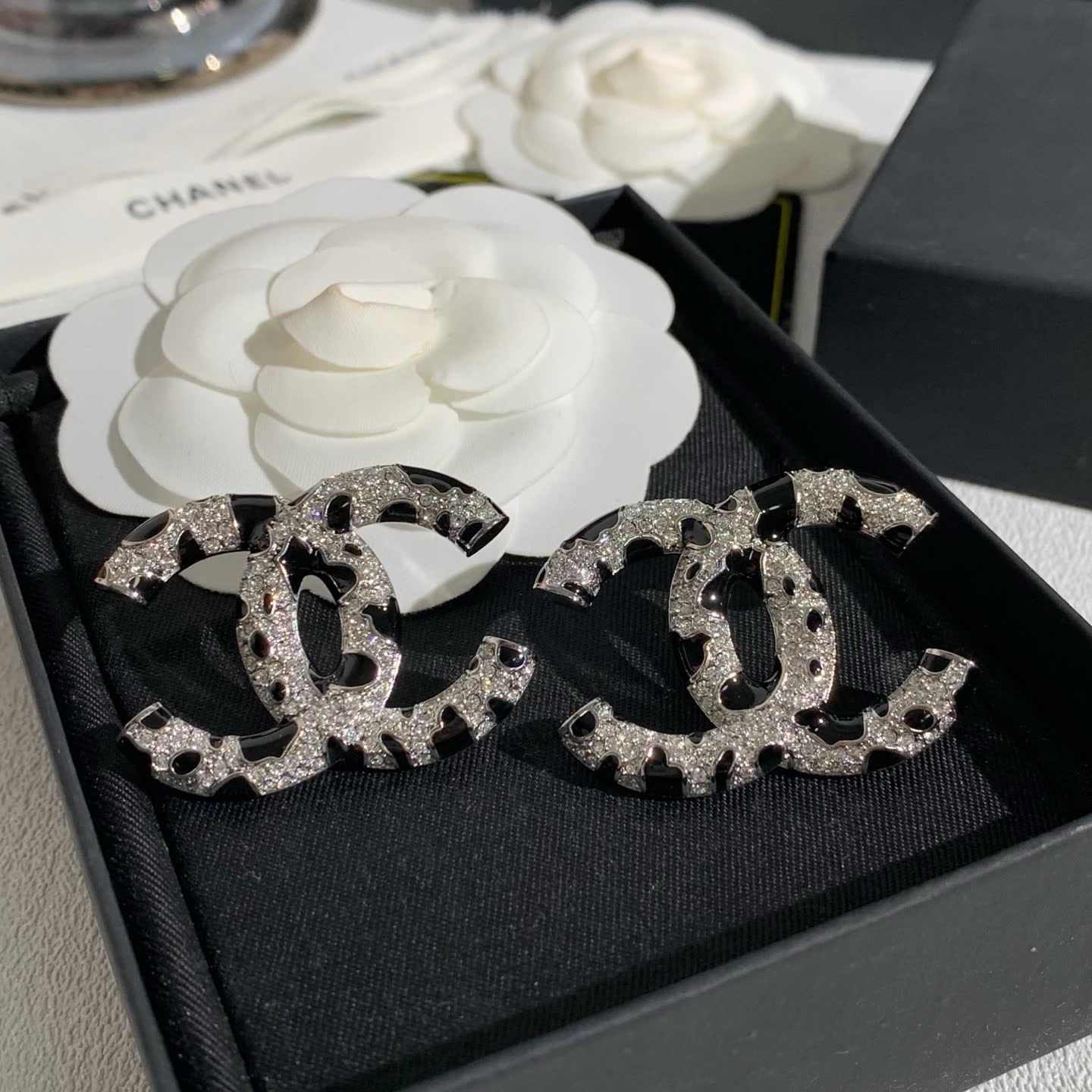 Chanel CC Logo Earrings