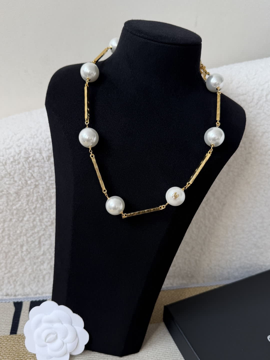 Chanel Pearl Earrings and Necklace Set
