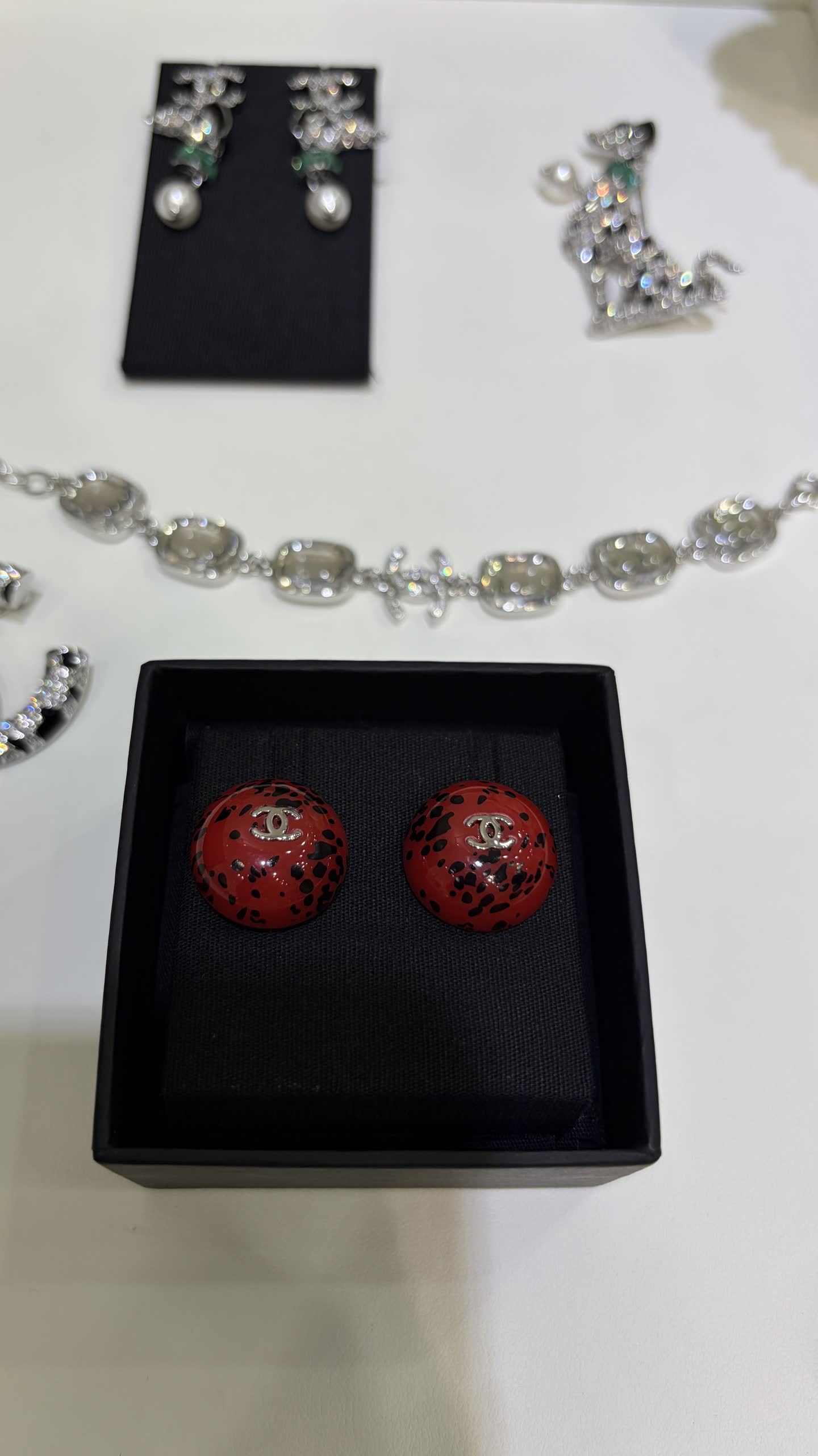 Chanel Red Enamel Earrings Chanel Red Enamel Earrings