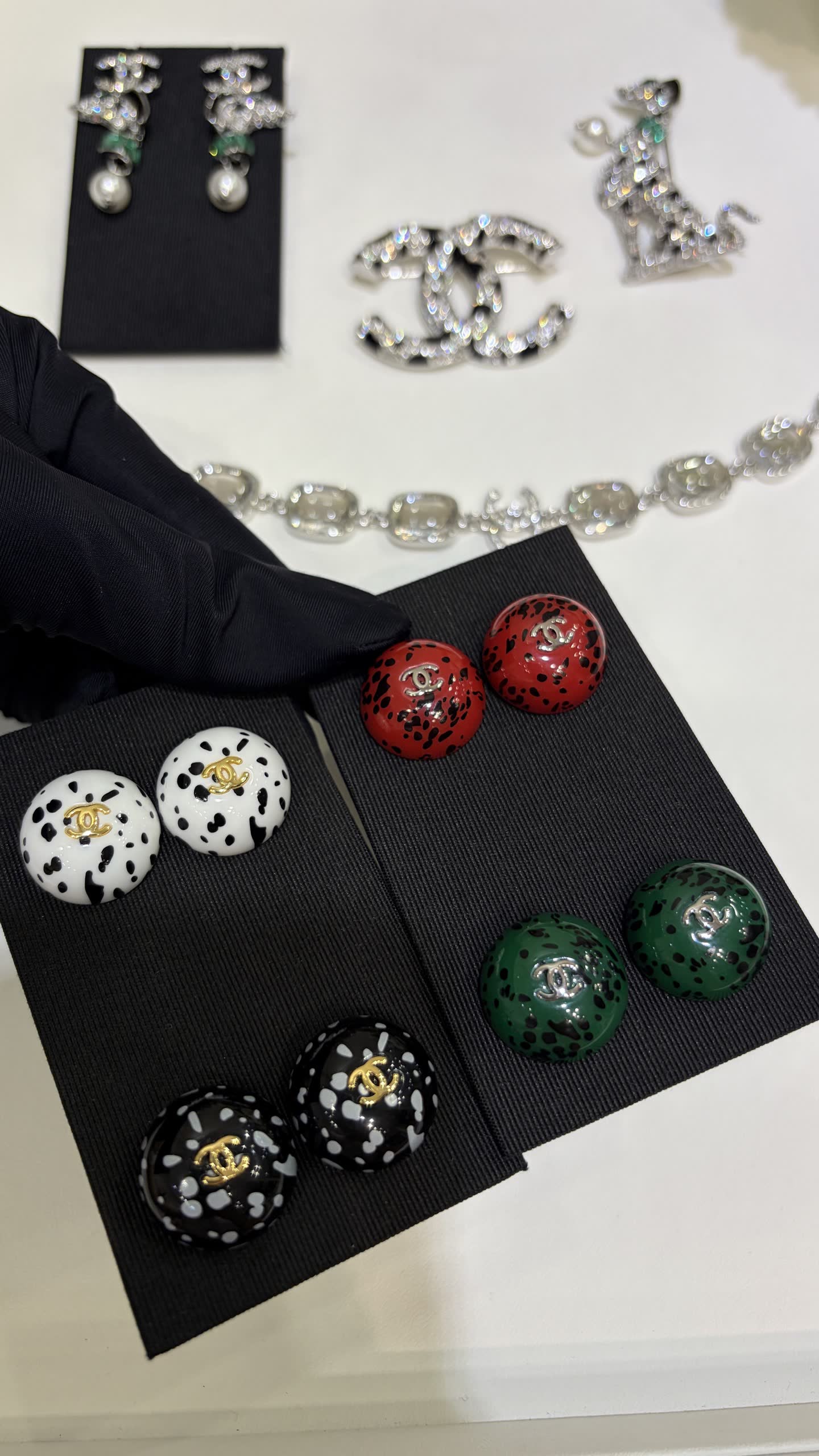 Chanel Red Enamel Earrings