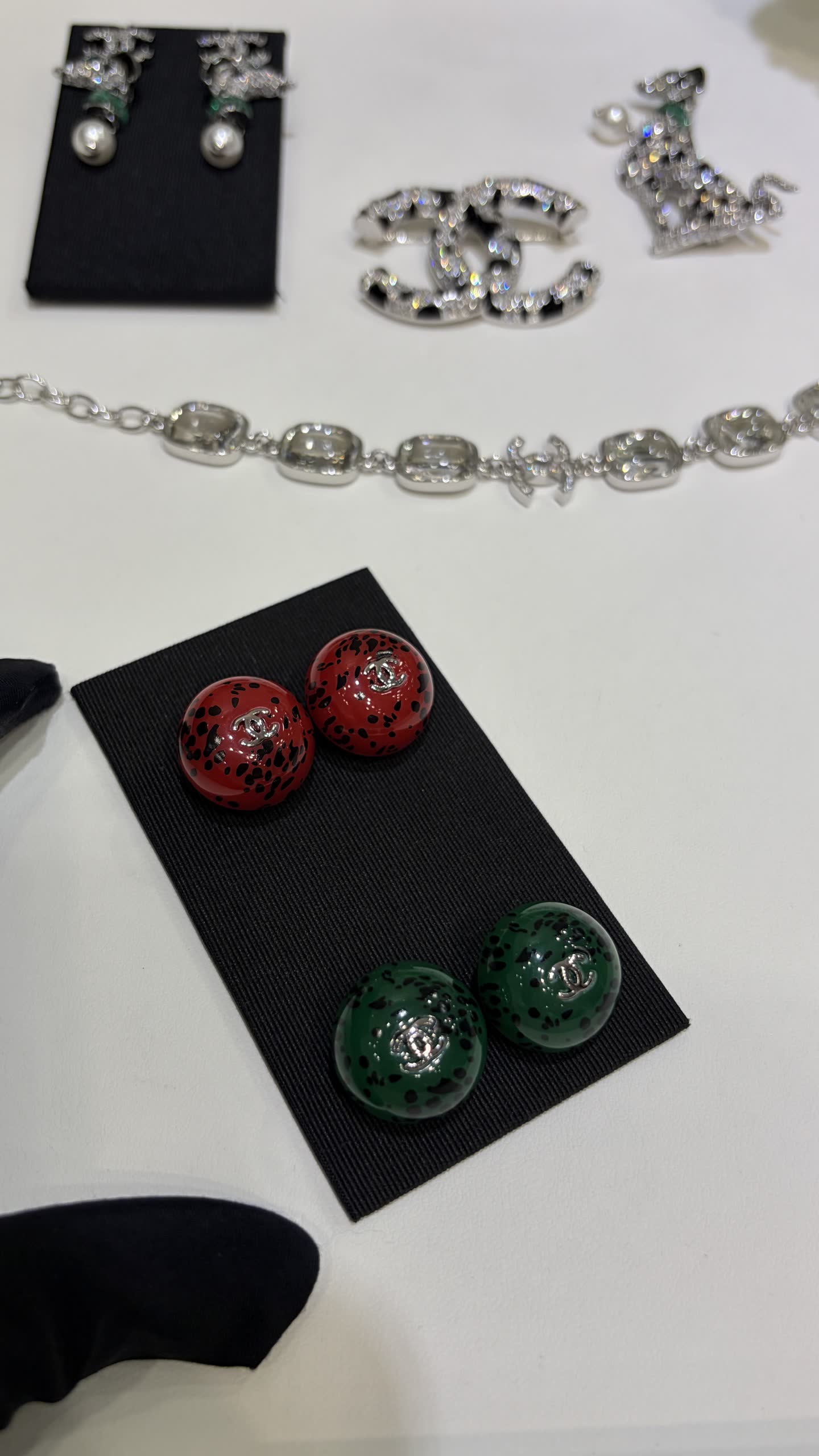 Chanel Red Enamel Earrings