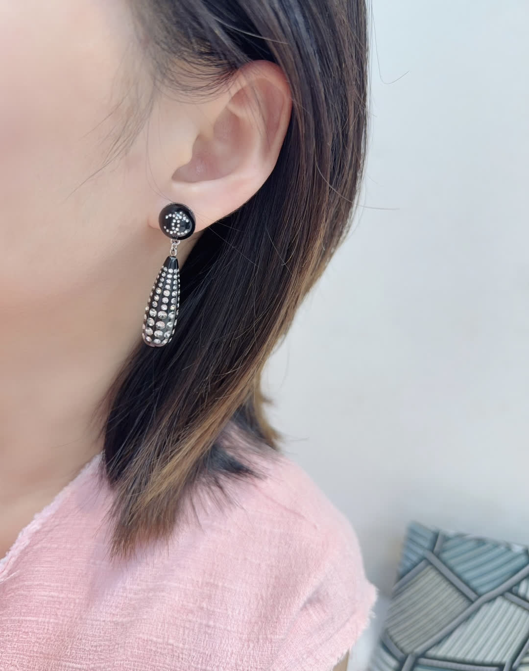 Chanel Black and Silver Earrings Chanel Black and Silver Earrings