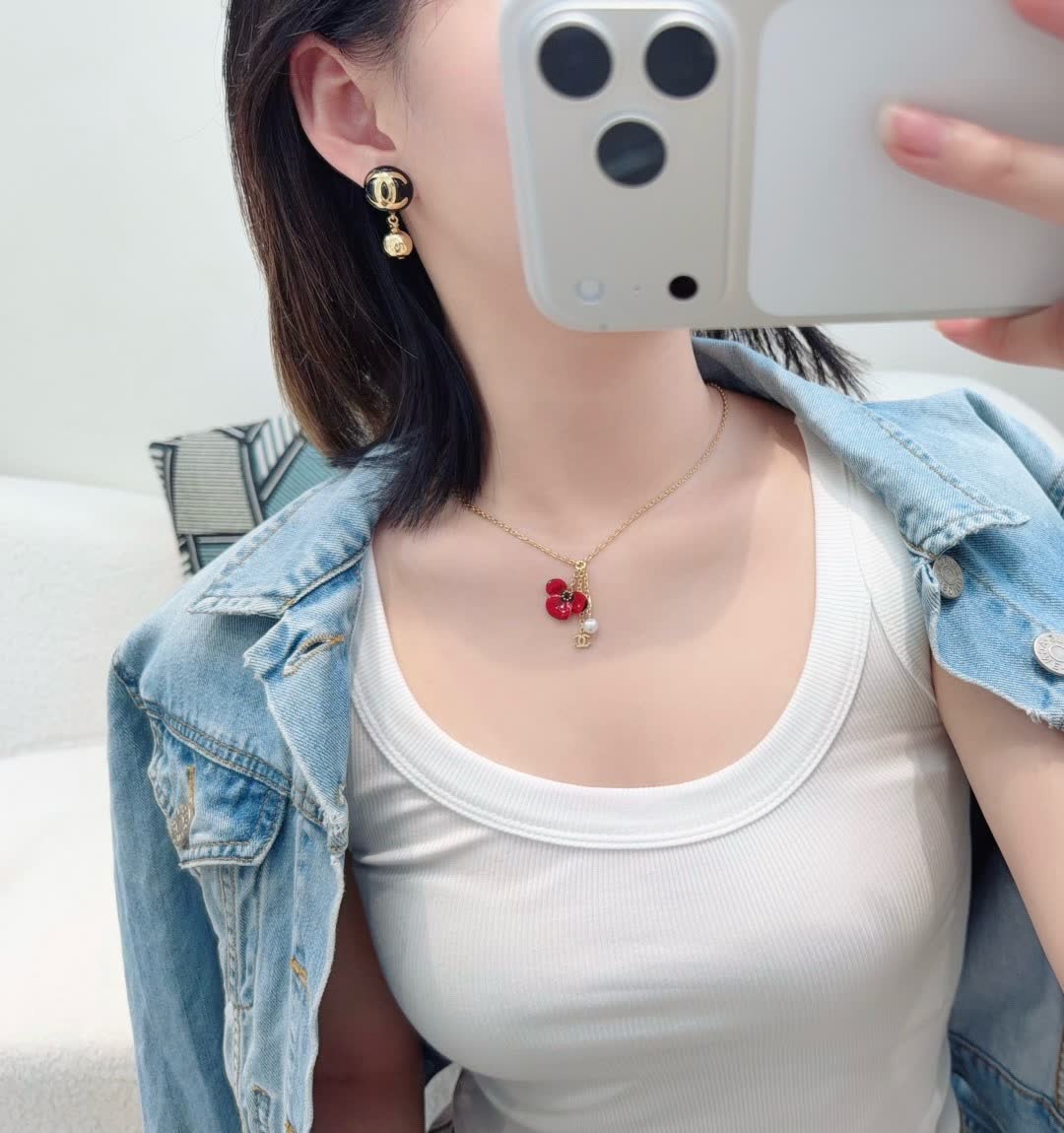 Chanel Earrings and Necklace Set Chanel Earrings and Necklace Set
