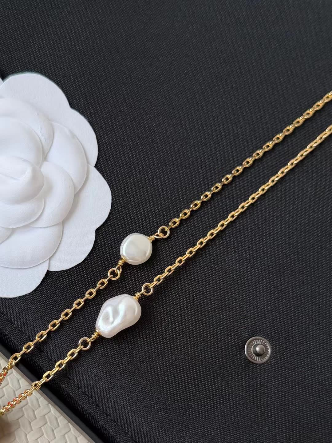 Chanel Camellia Earrings and Necklace Set