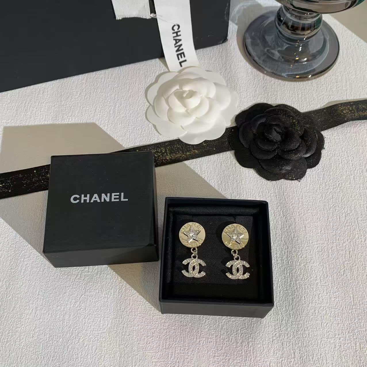 Chanel CC Logo Earrings
