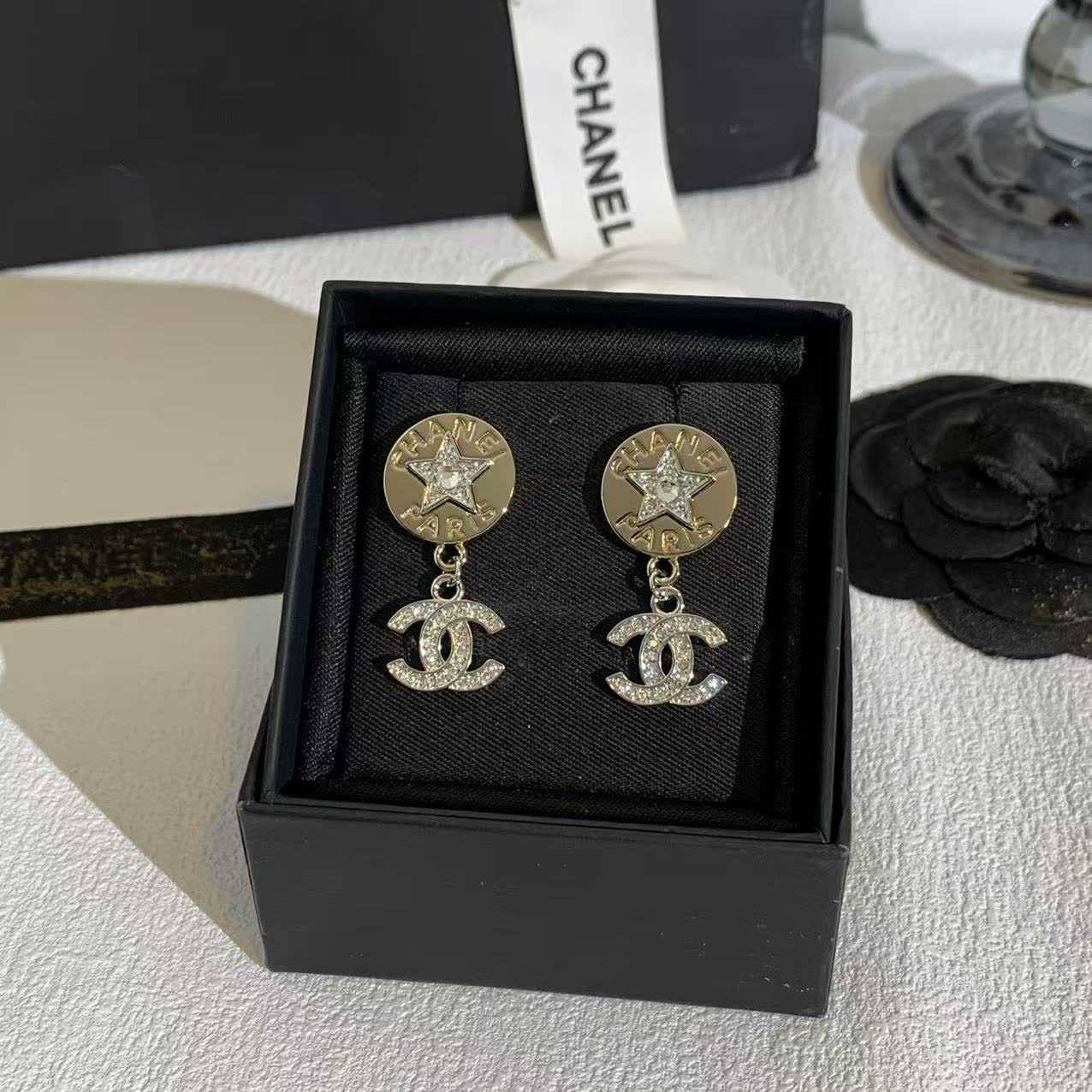 Chanel CC Logo Earrings
