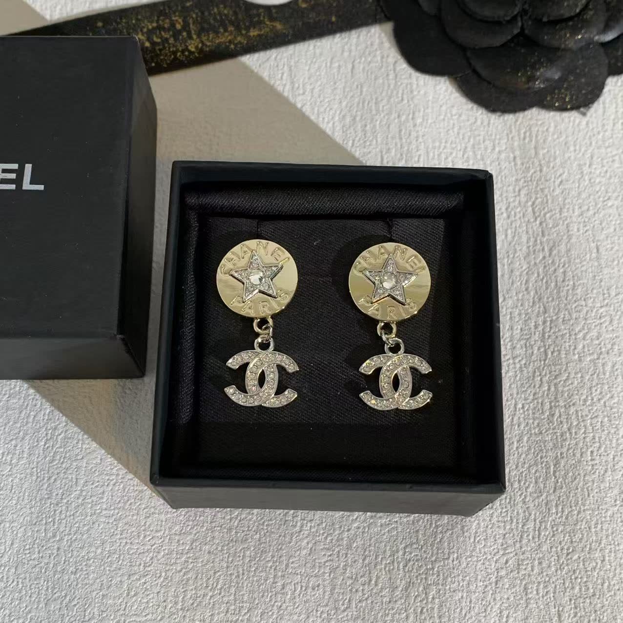 Chanel CC Logo Earrings
