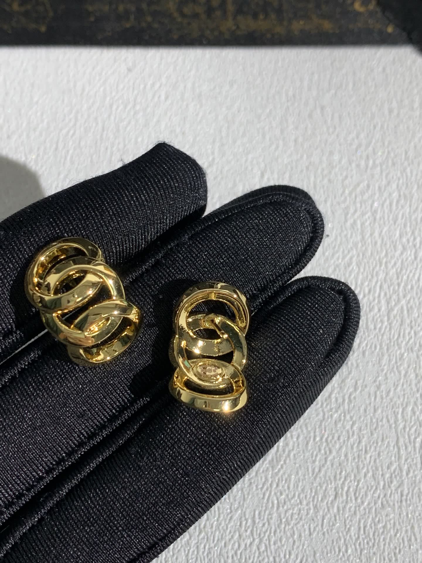 Chanel Gold Knot Stud Earrings
