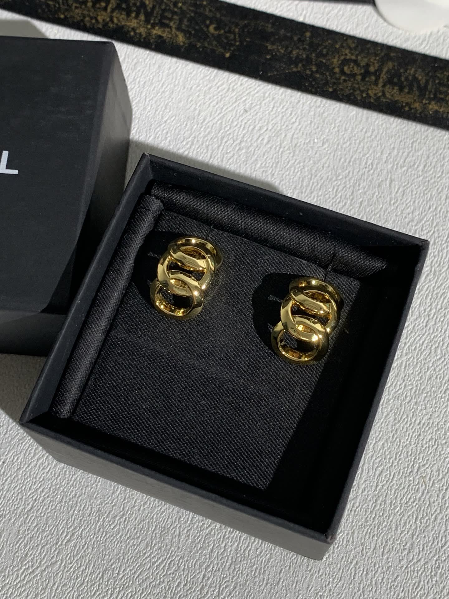 Chanel Gold Knot Stud Earrings