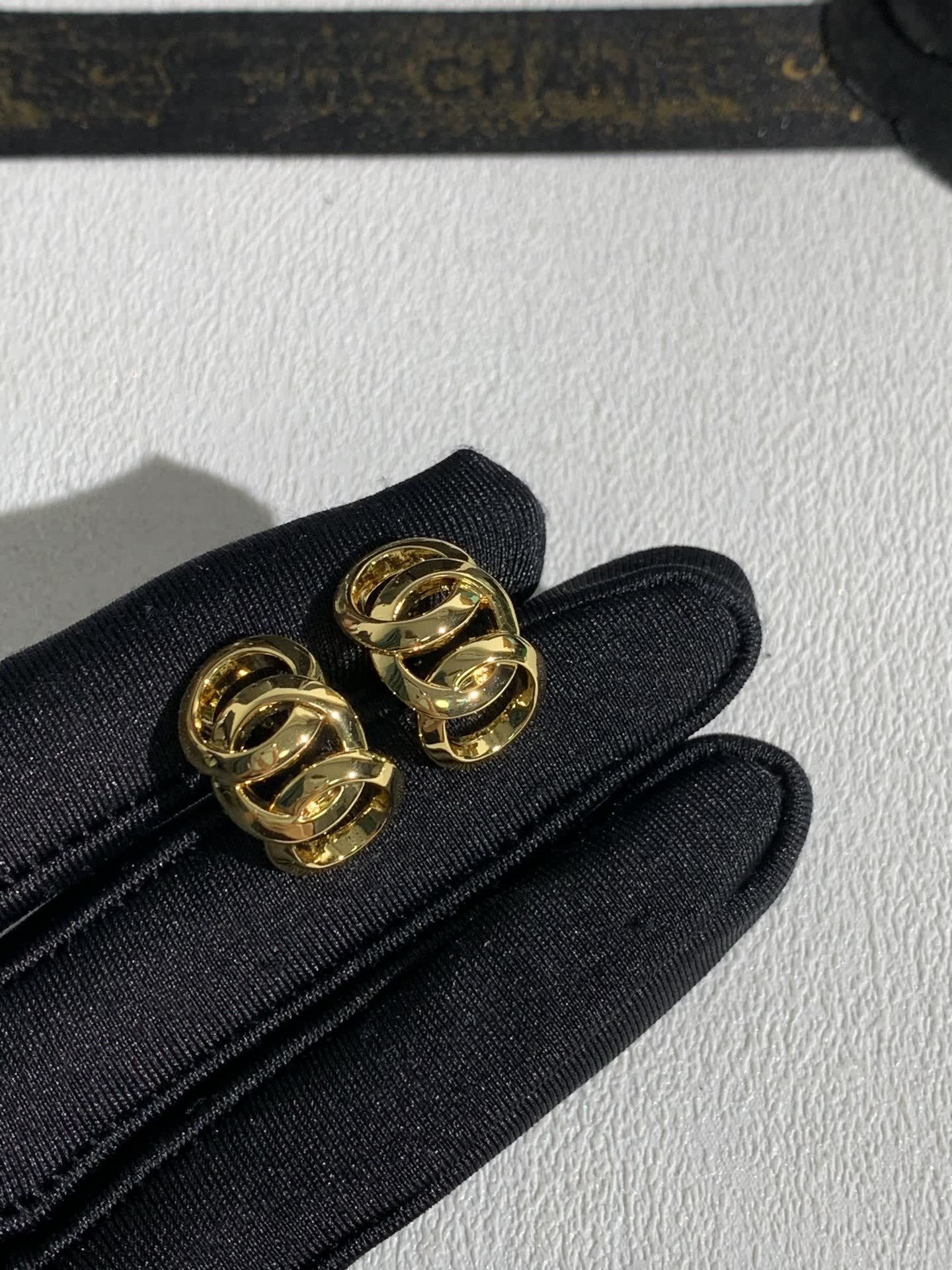 Chanel Gold Knot Stud Earrings