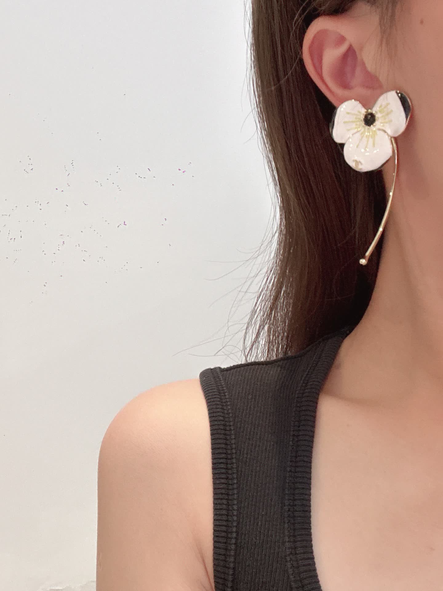 Chanel White Flower Earrings Chanel White Flower Earrings