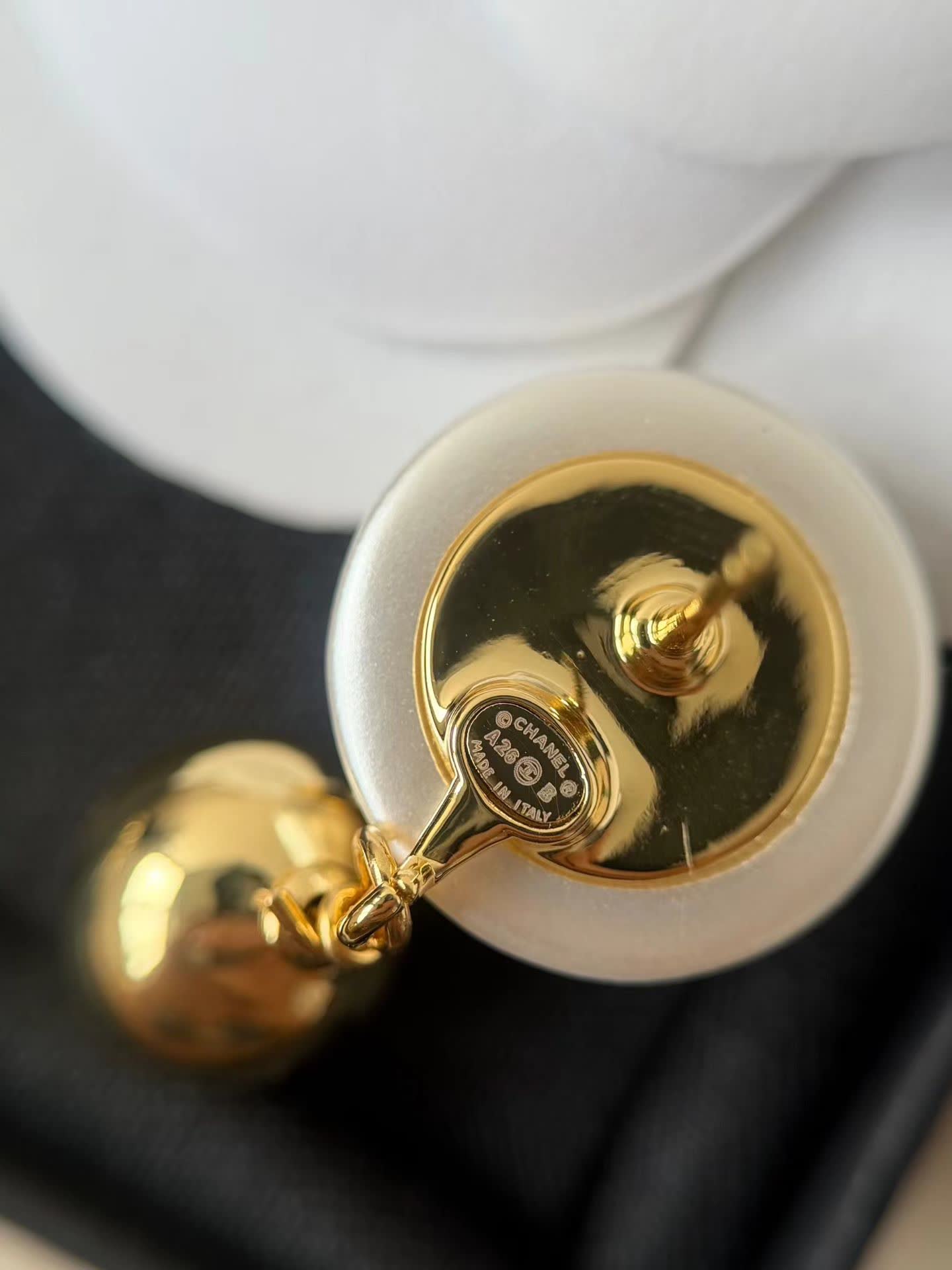 Chanel Gold Tone CC Logo Earrings and Necklace Set