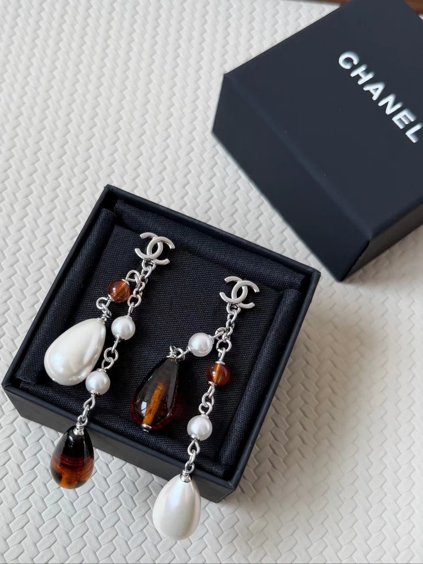 Chanel Pearl and Crystal Earrings