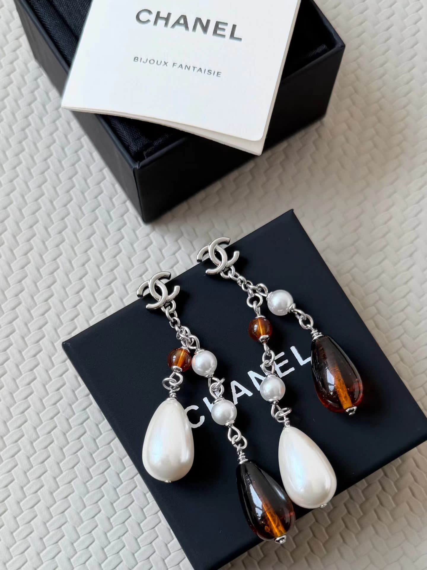Chanel Pearl and Crystal Earrings