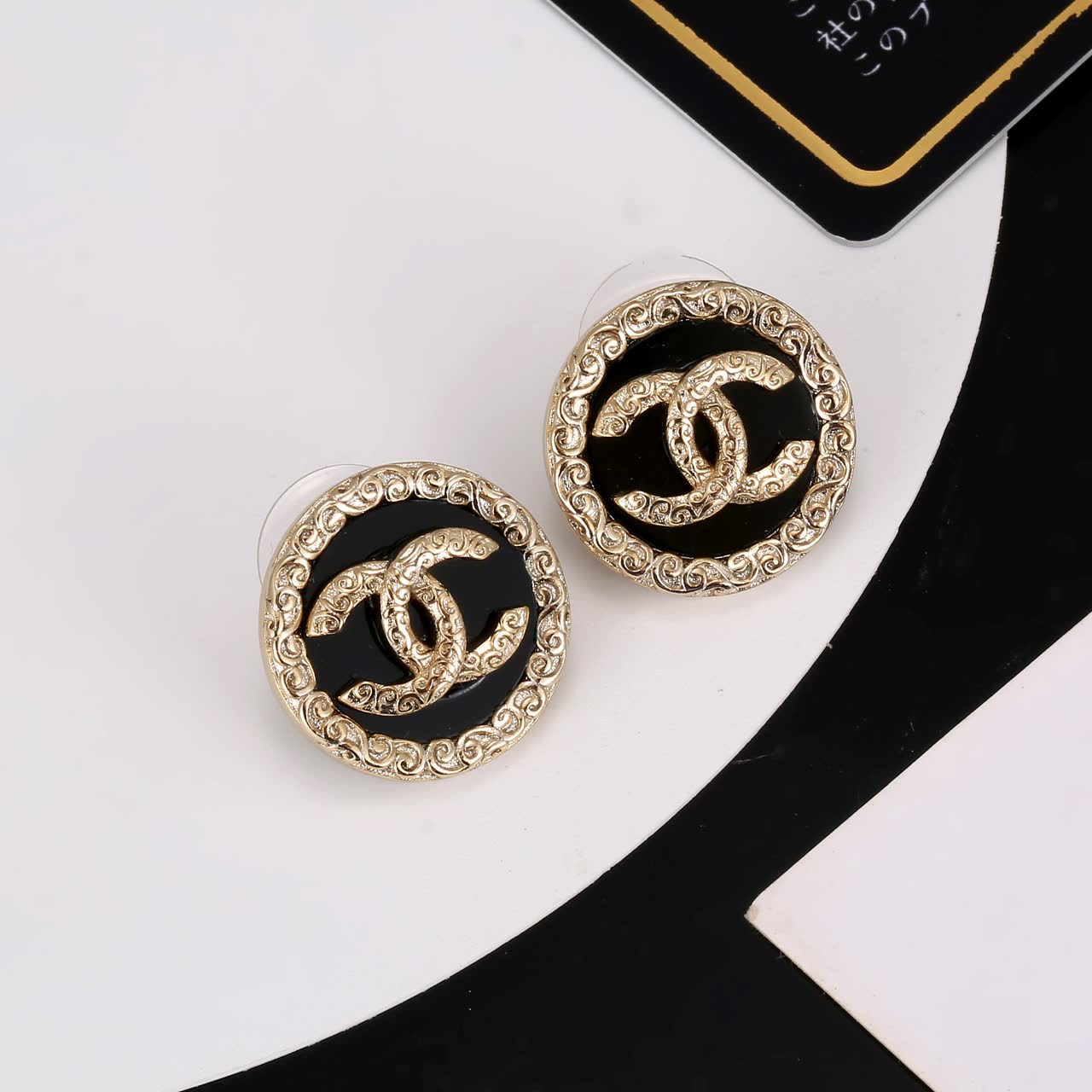 Chanel CC Logo Earrings