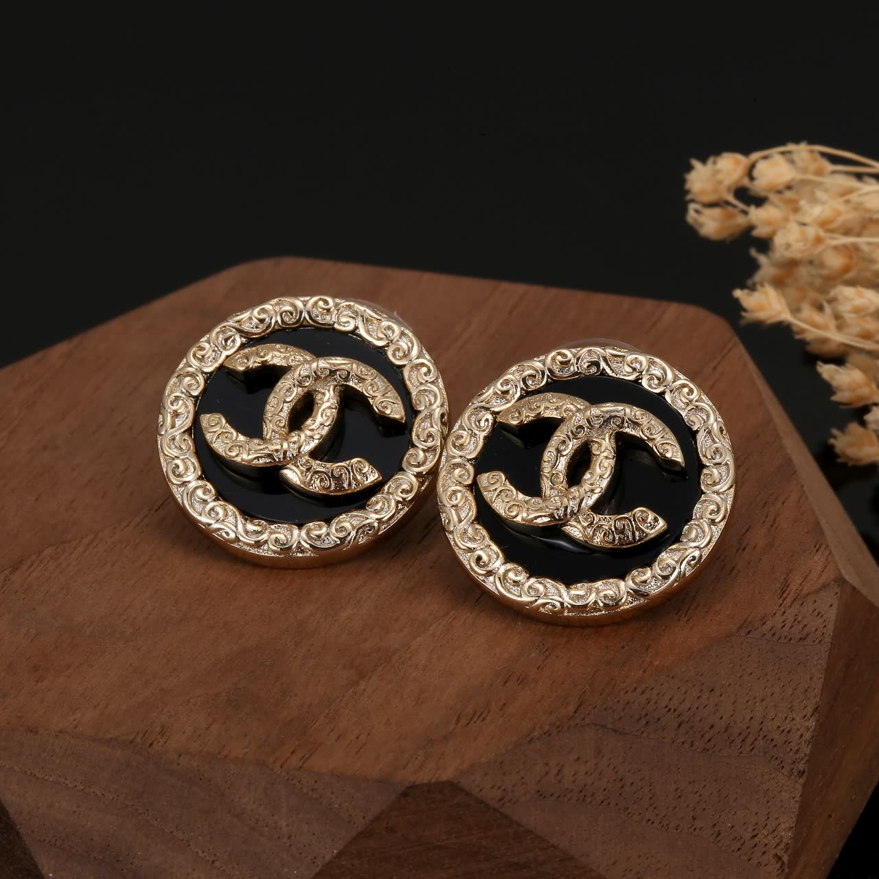 Chanel CC Logo Earrings