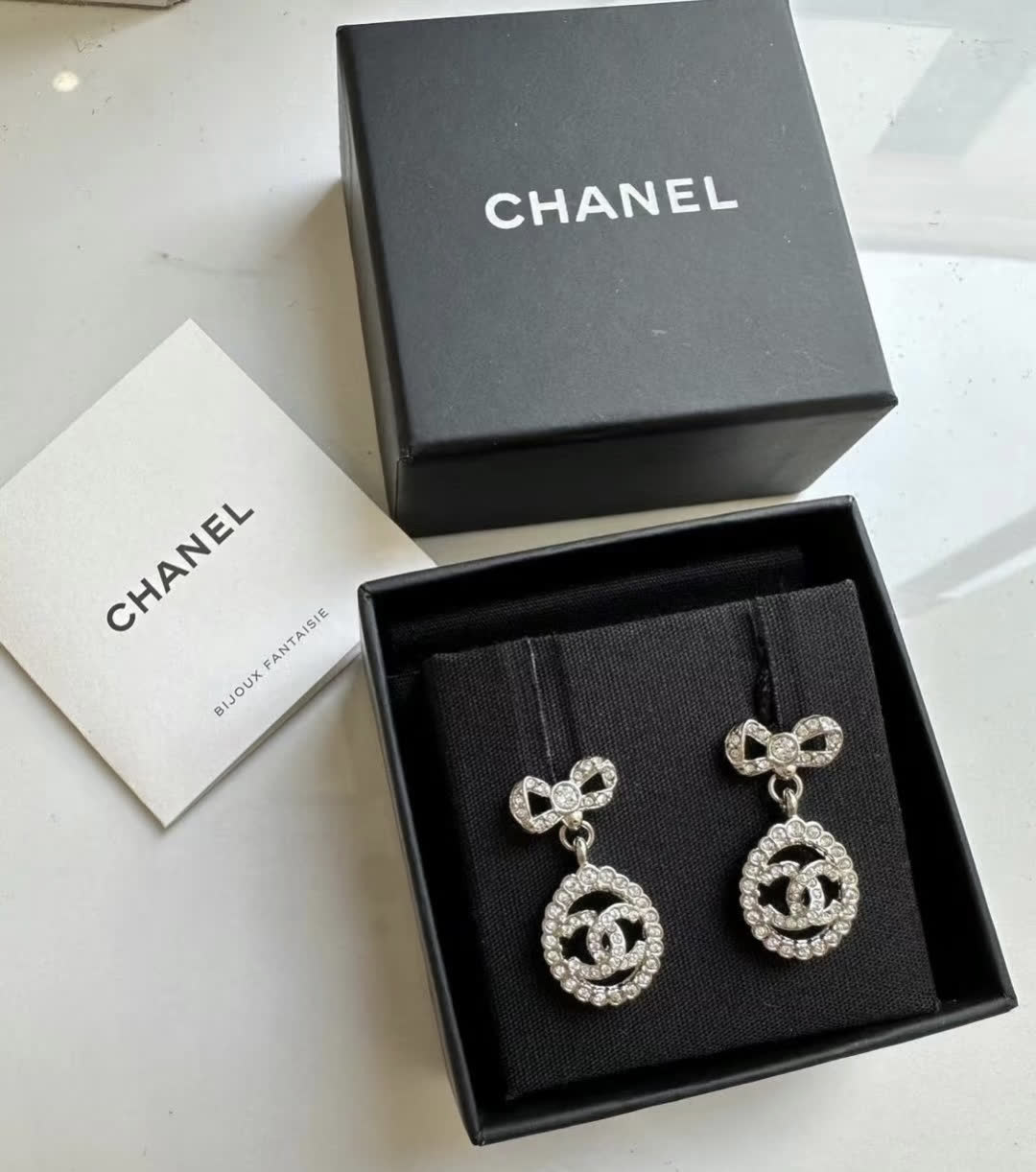 Chanel CC Logo Earrings