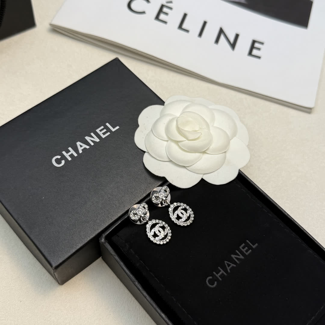 Chanel CC Logo Earrings