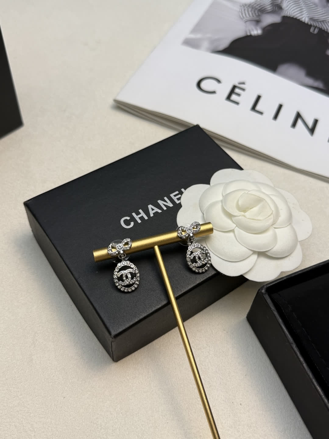 Chanel CC Logo Earrings