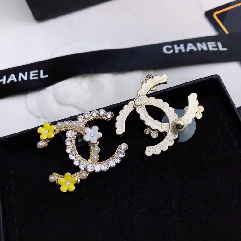 Chanel CC Logo Earrings with Pearls and Flowers