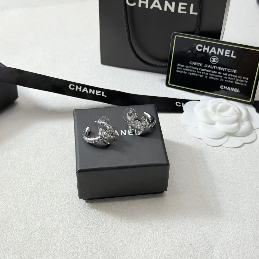 Chanel CC Logo Earrings