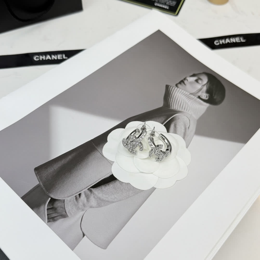 Chanel CC Logo Earrings