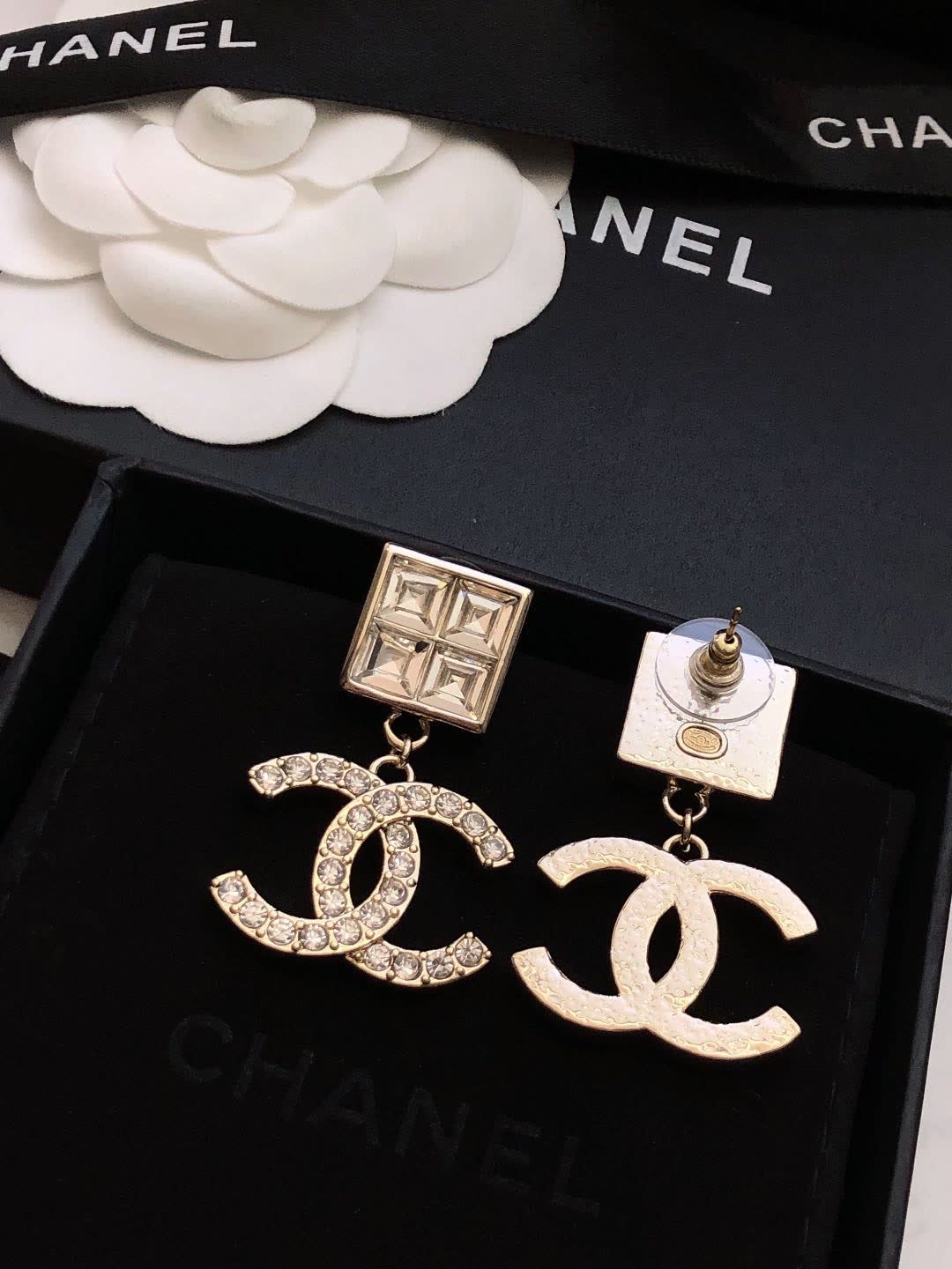 Chanel CC Logo Earrings