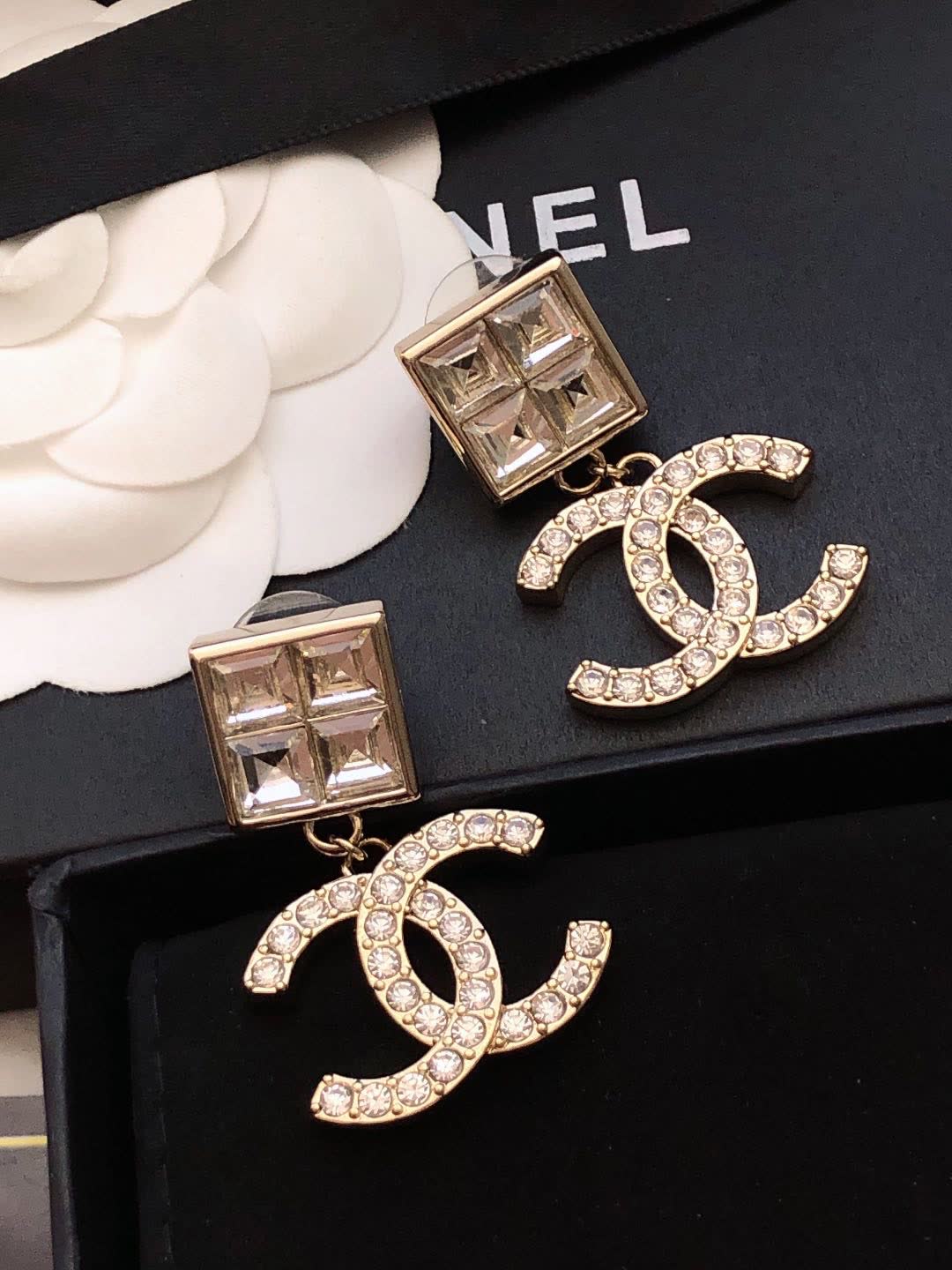 Chanel CC Logo Earrings