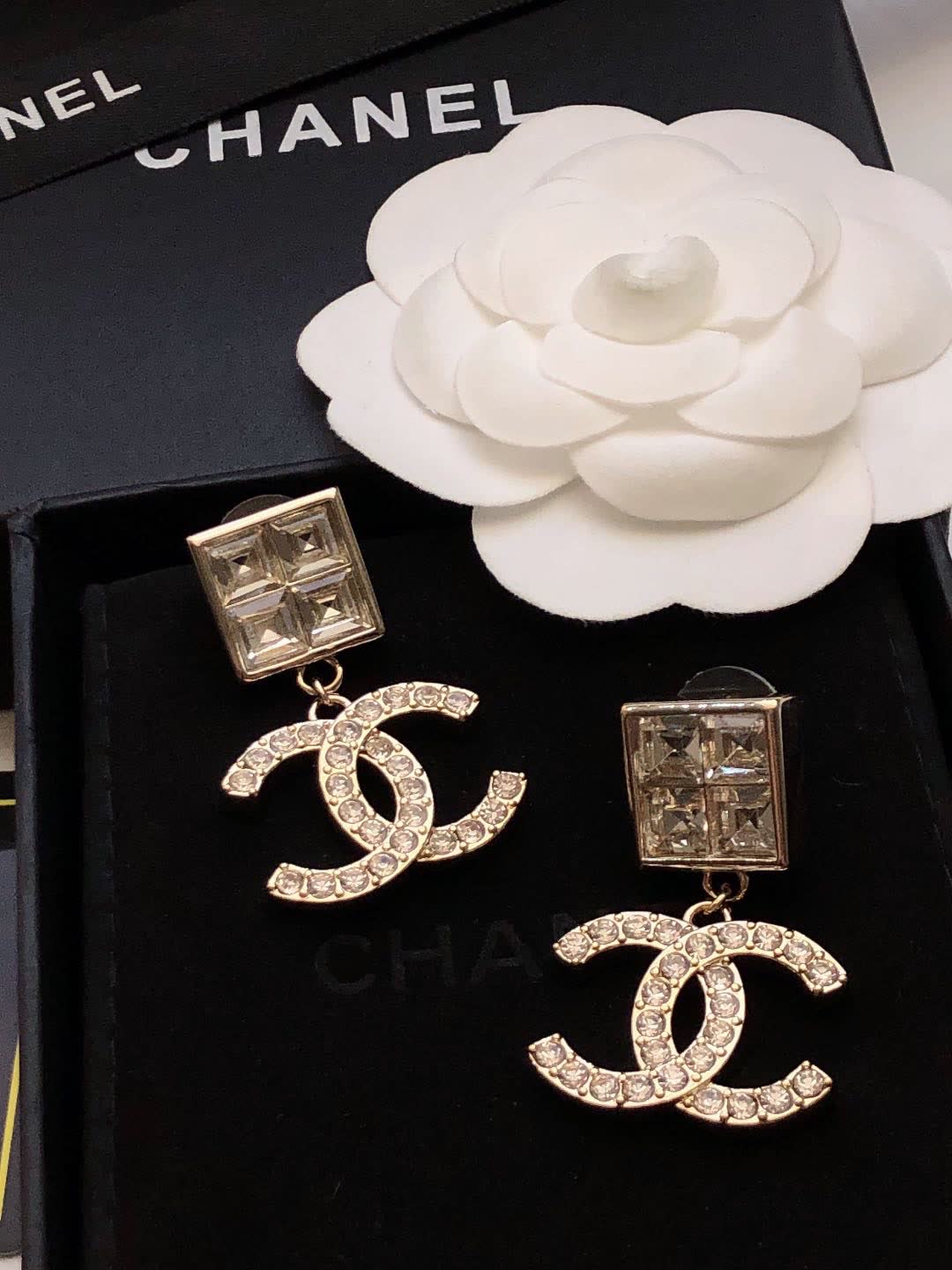 Chanel CC Logo Earrings
