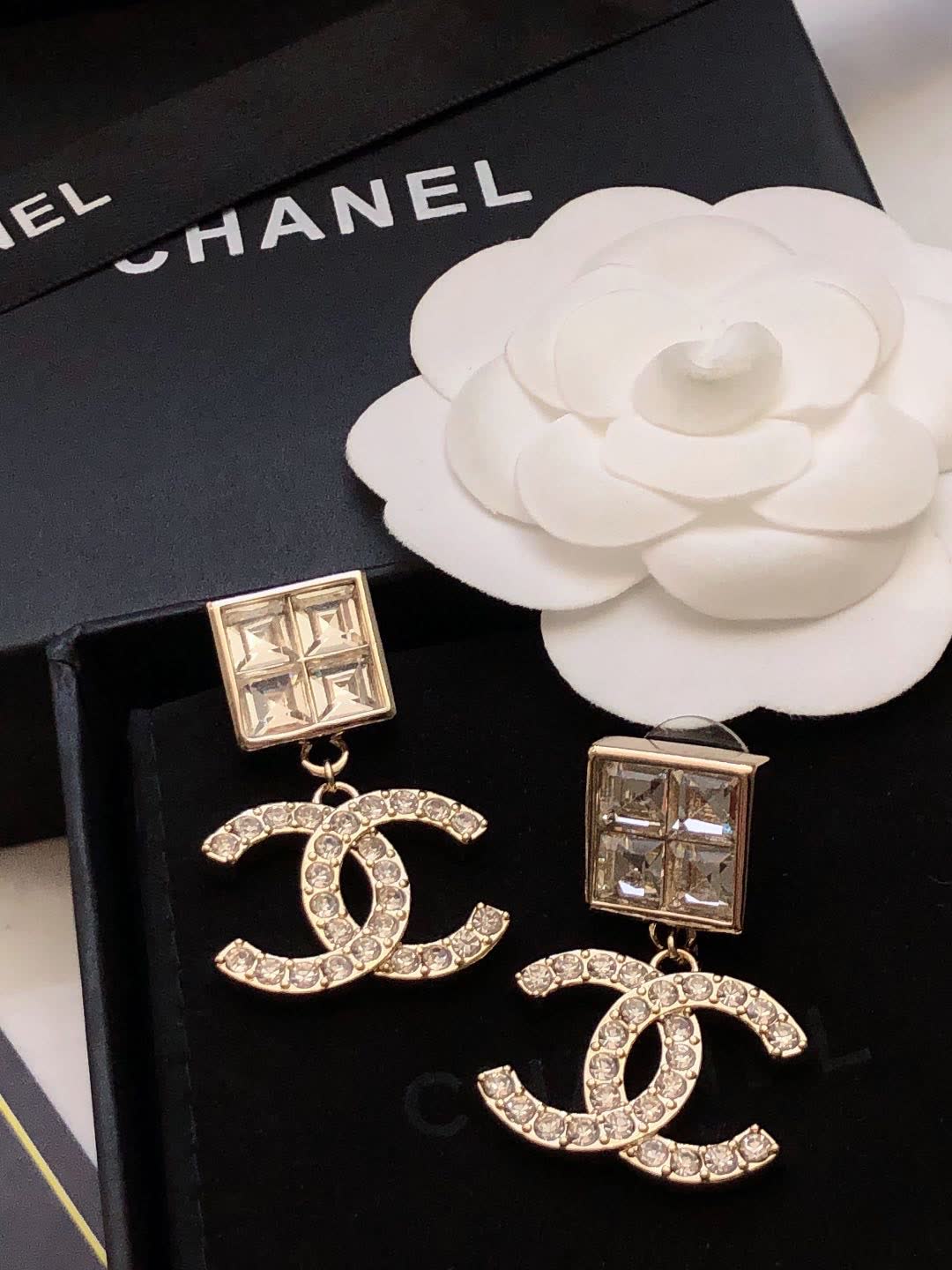 Chanel CC Logo Earrings