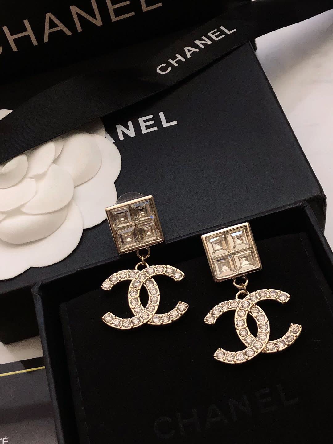 Chanel CC Logo Earrings