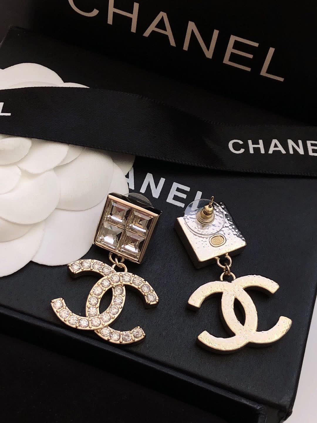 Chanel CC Logo Earrings