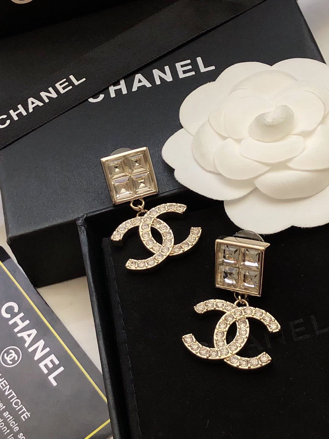 Chanel CC Logo Earrings