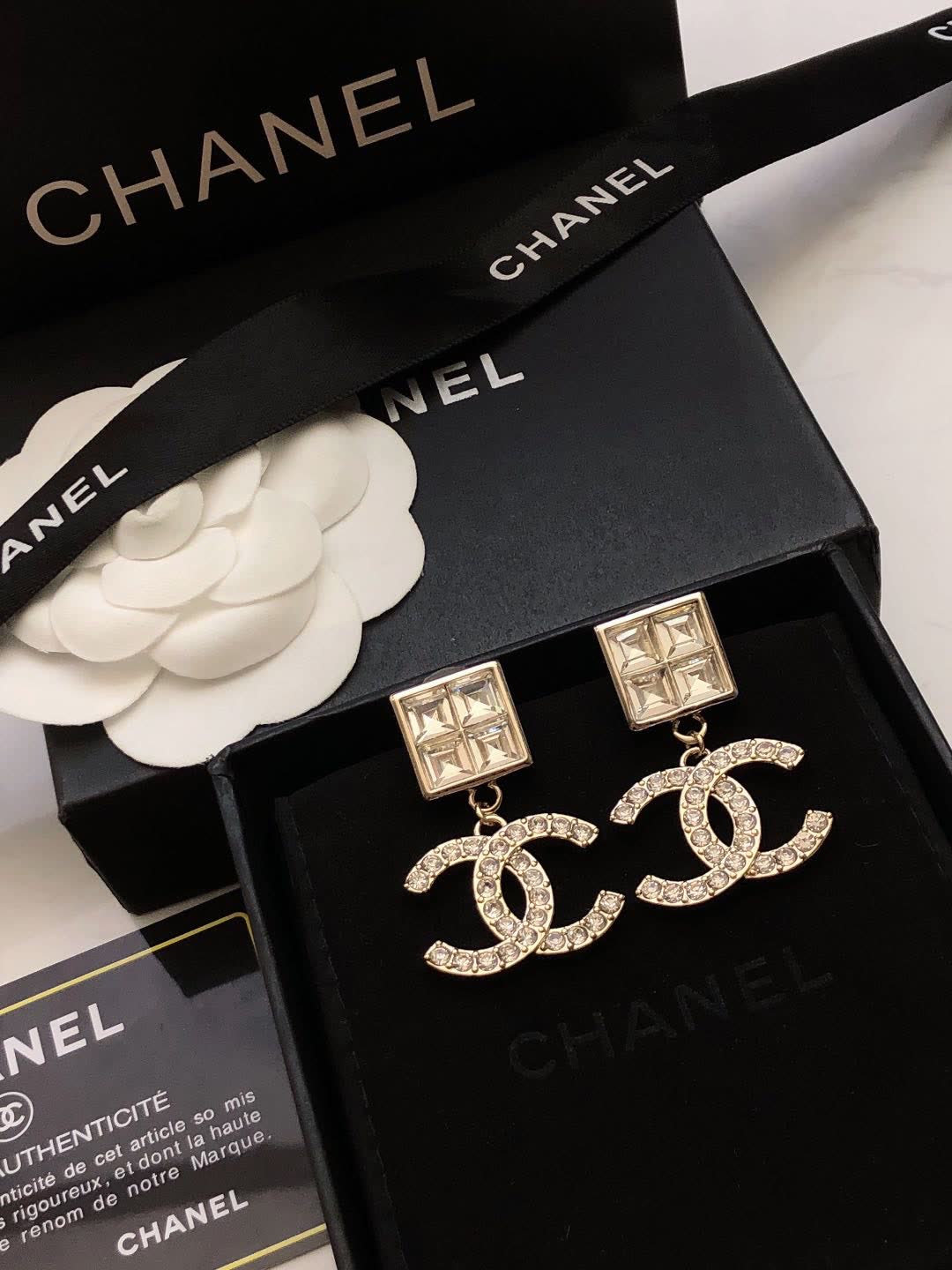Chanel CC Logo Earrings