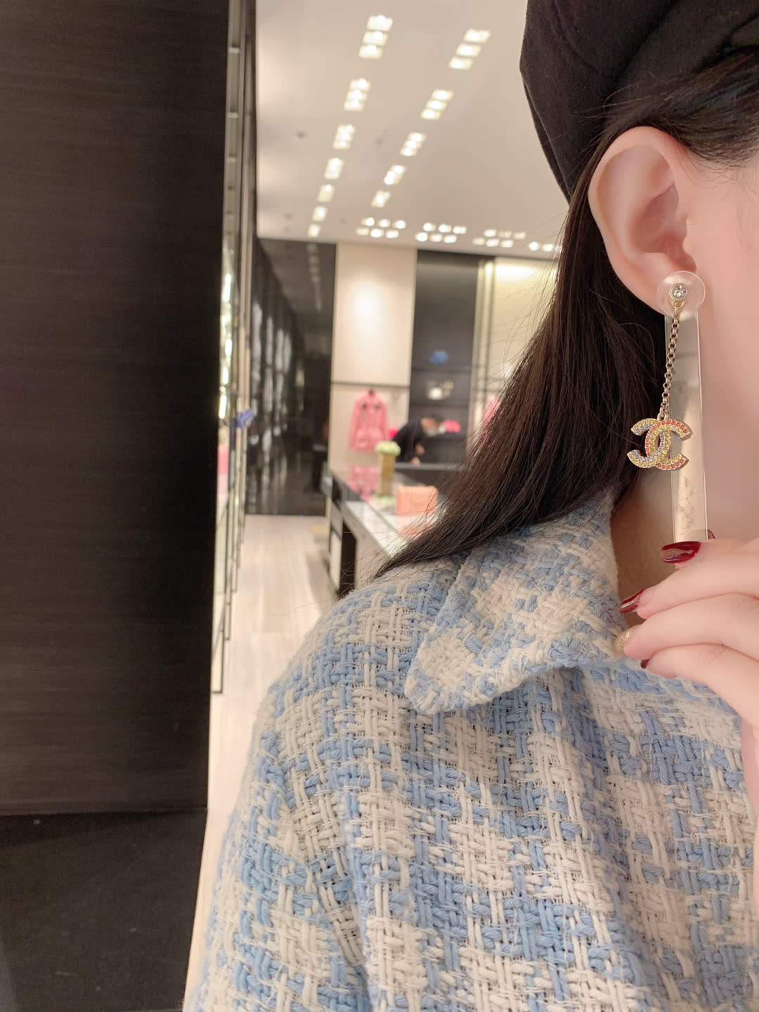 Chanel CC Logo Earrings