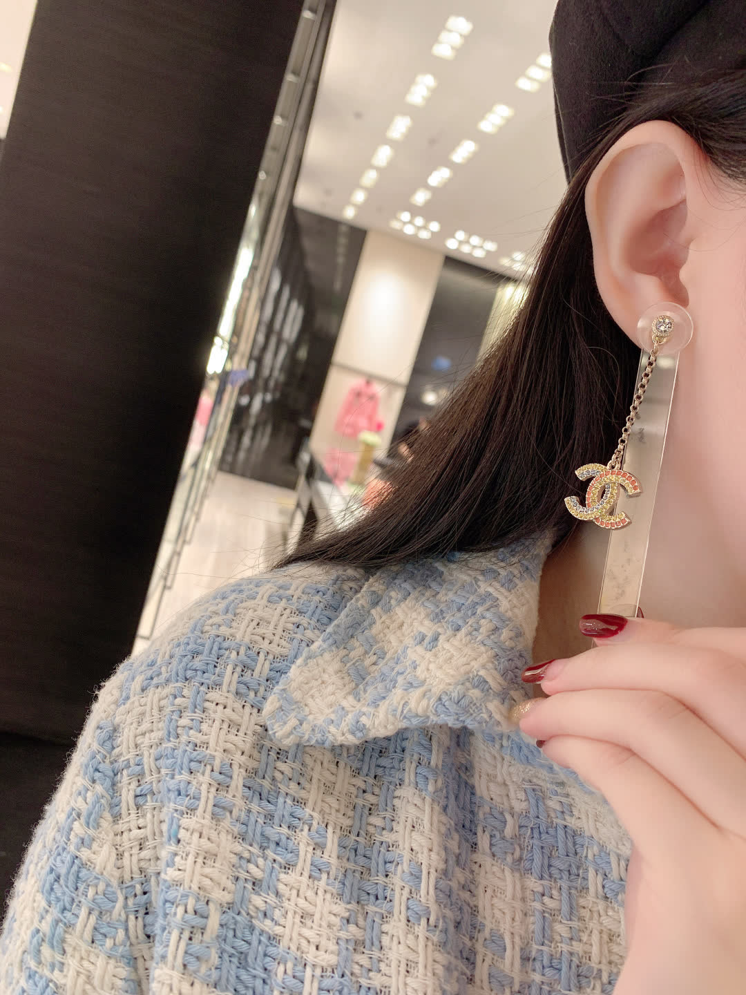 Chanel CC Logo Earrings