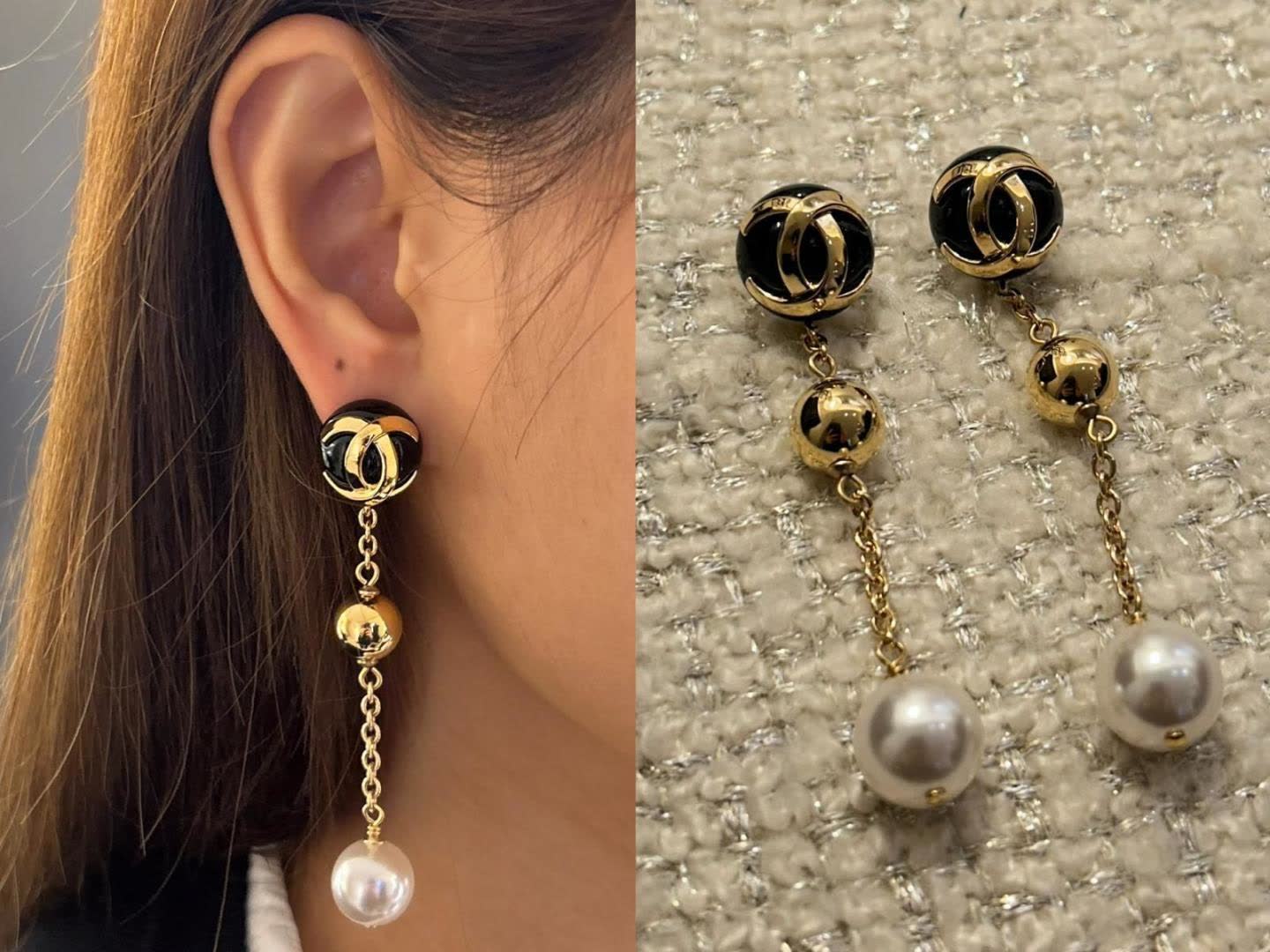 Chanel Pearl Drop Earrings