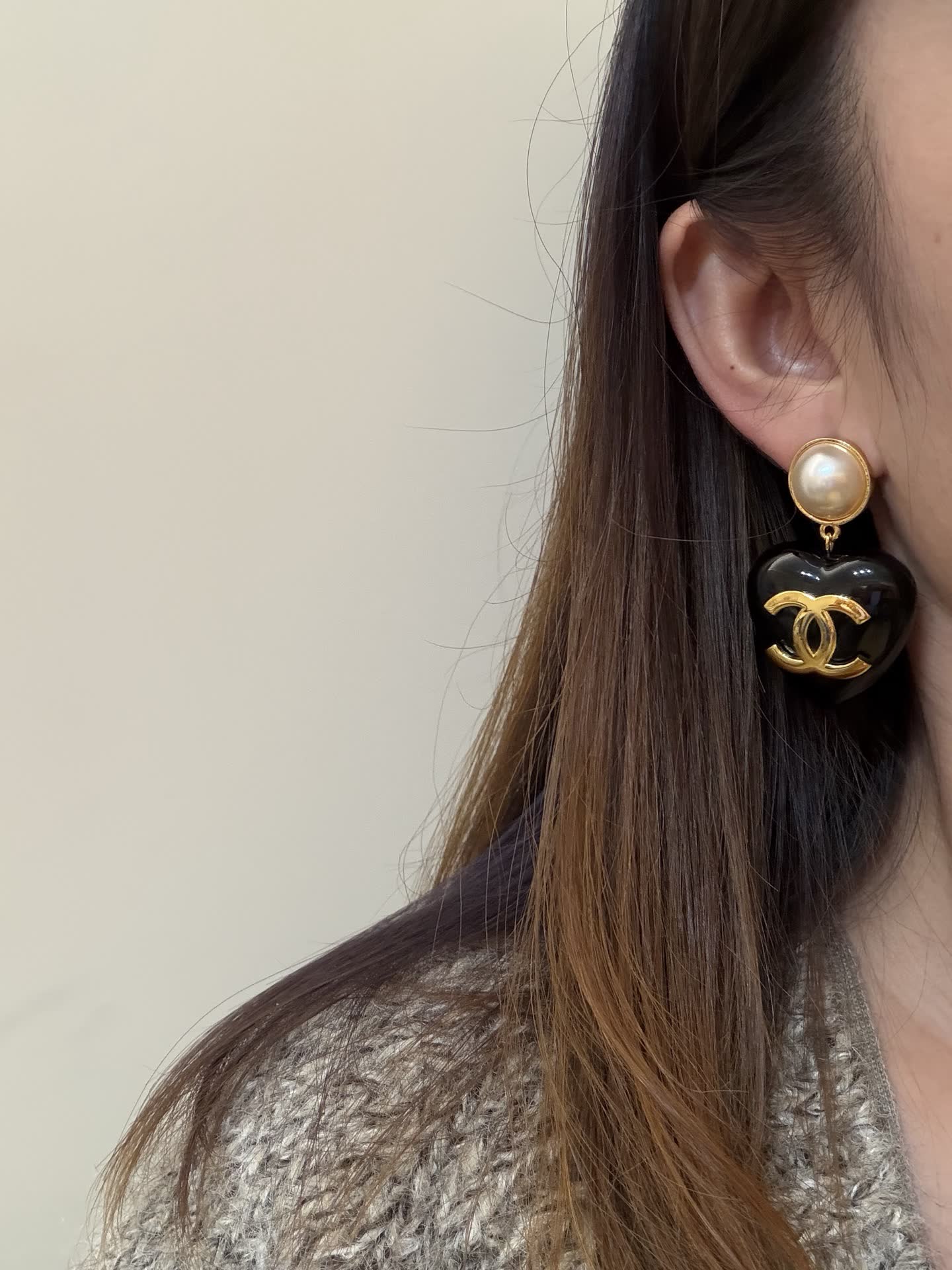 Chanel Heart-Shaped Earrings
