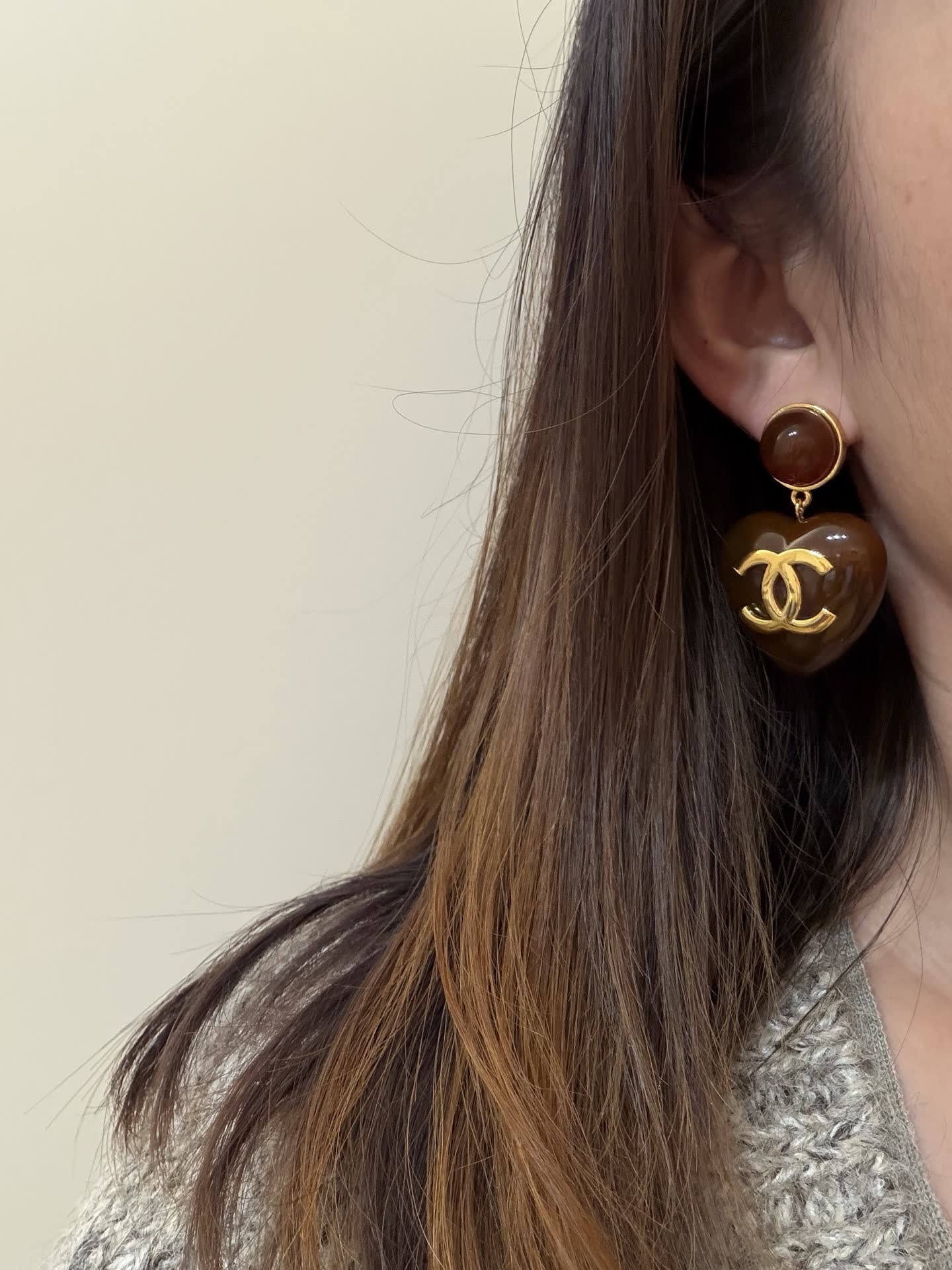 Chanel Heart-Shaped Earrings