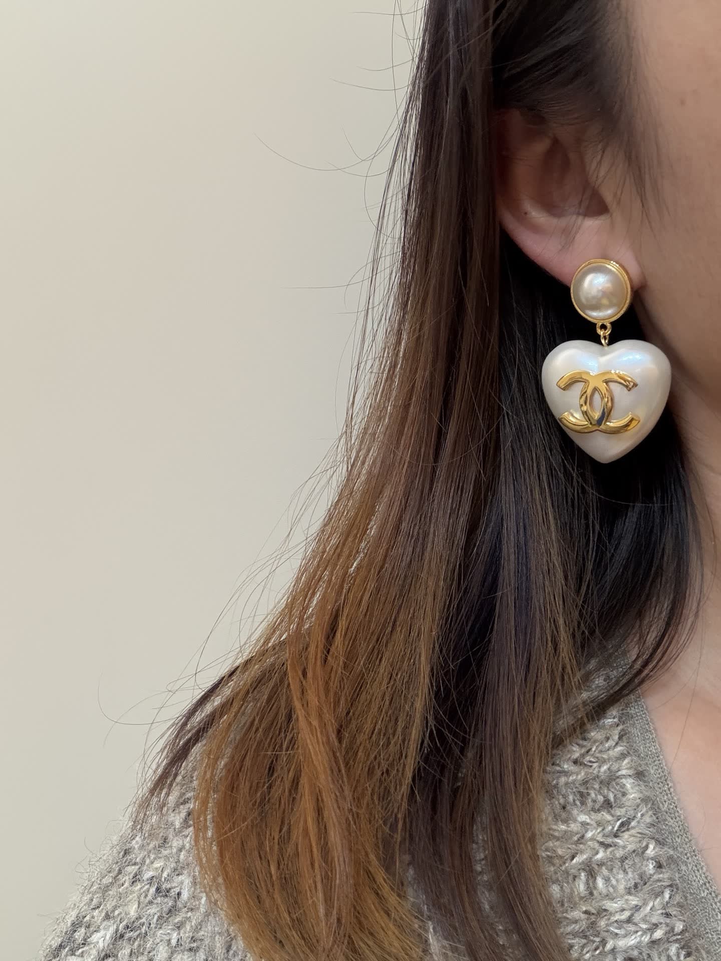 Chanel Heart-Shaped Earrings
