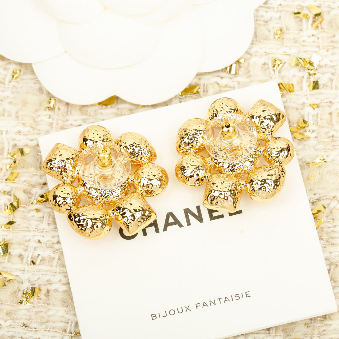 Chanel Earrings, Multicolored Gemstone Design