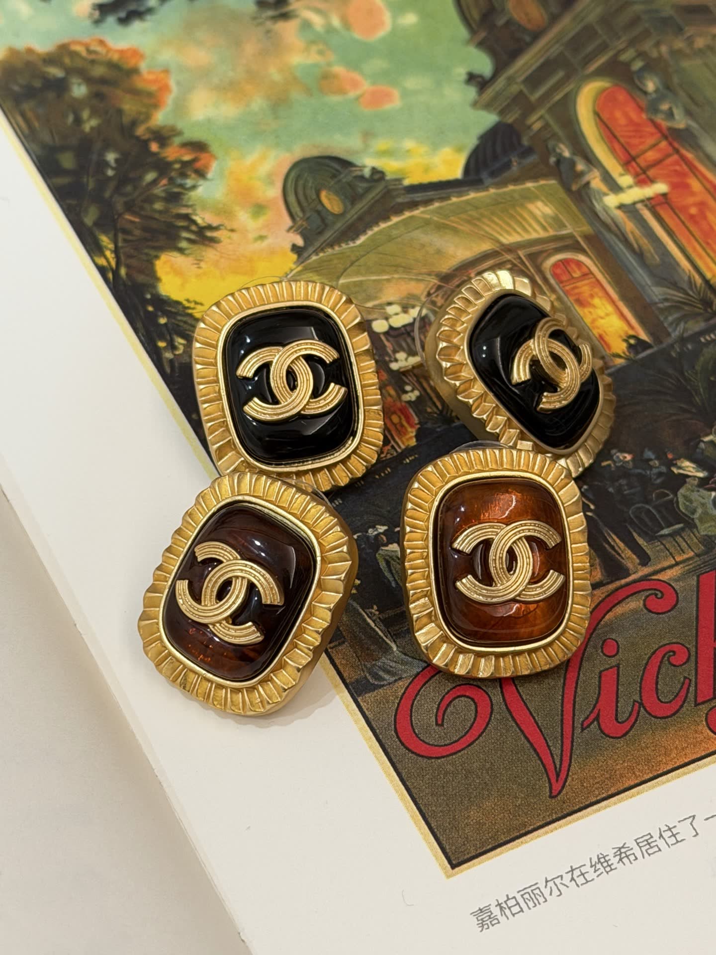 Chanel CC Logo Clip-on Earrings